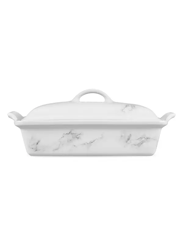 Le Creuset Rectangular White Stoneware Ceramic Baking Dish with