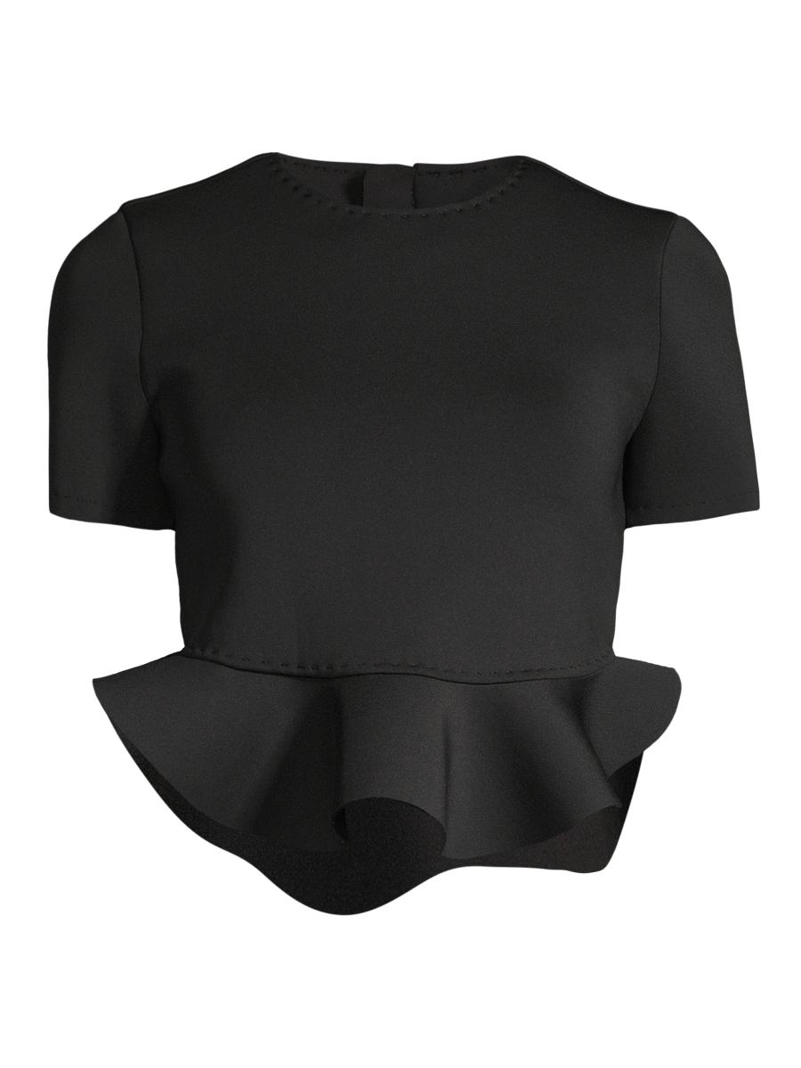 Cynthia Rowley Bonded Peplum Crop Top | Saks Fifth Avenue