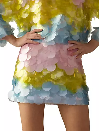Sequined Colorblock Miniskirt