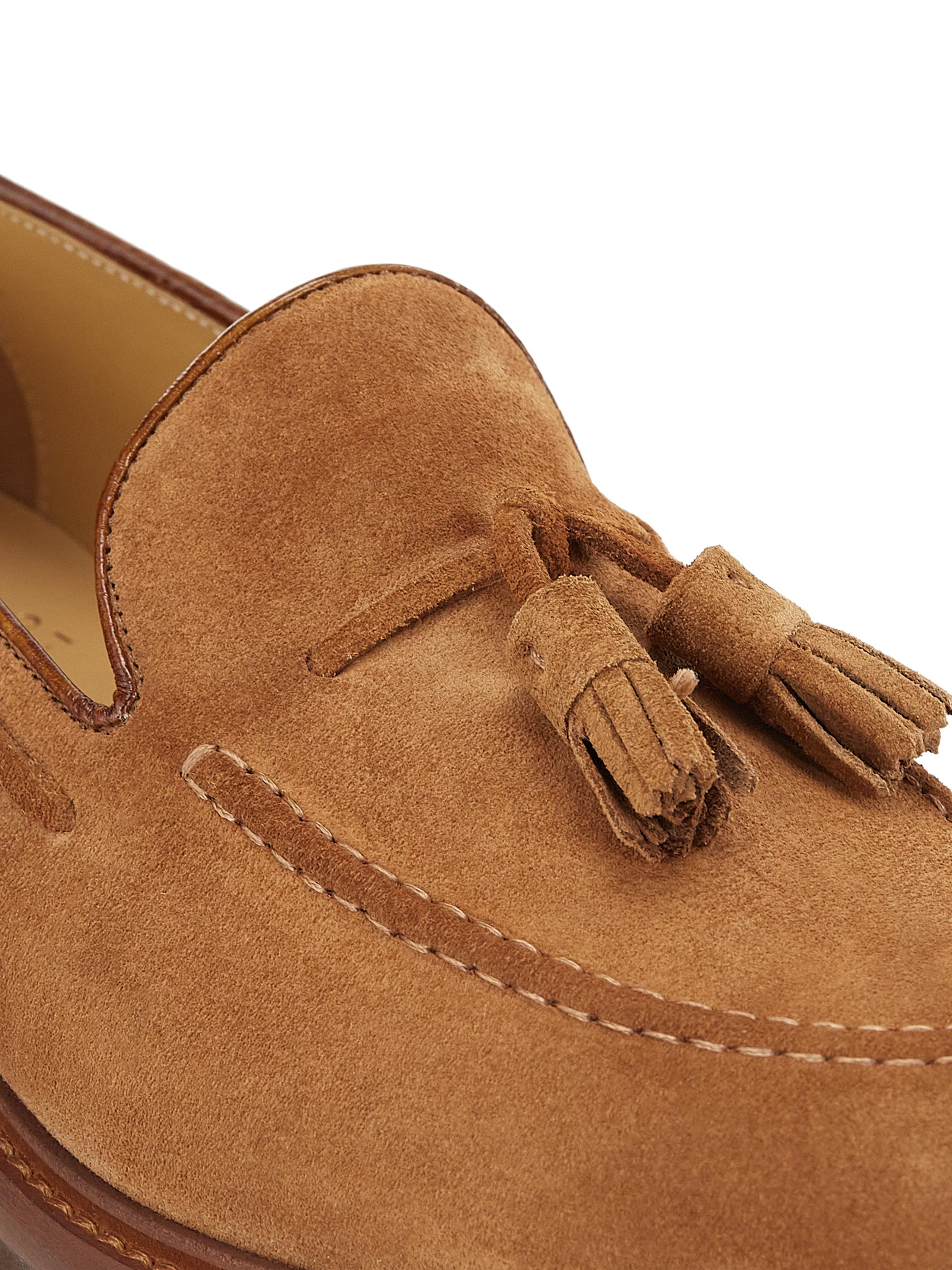 Brunello Cucinelli tassel-detail suede loafers - Grey