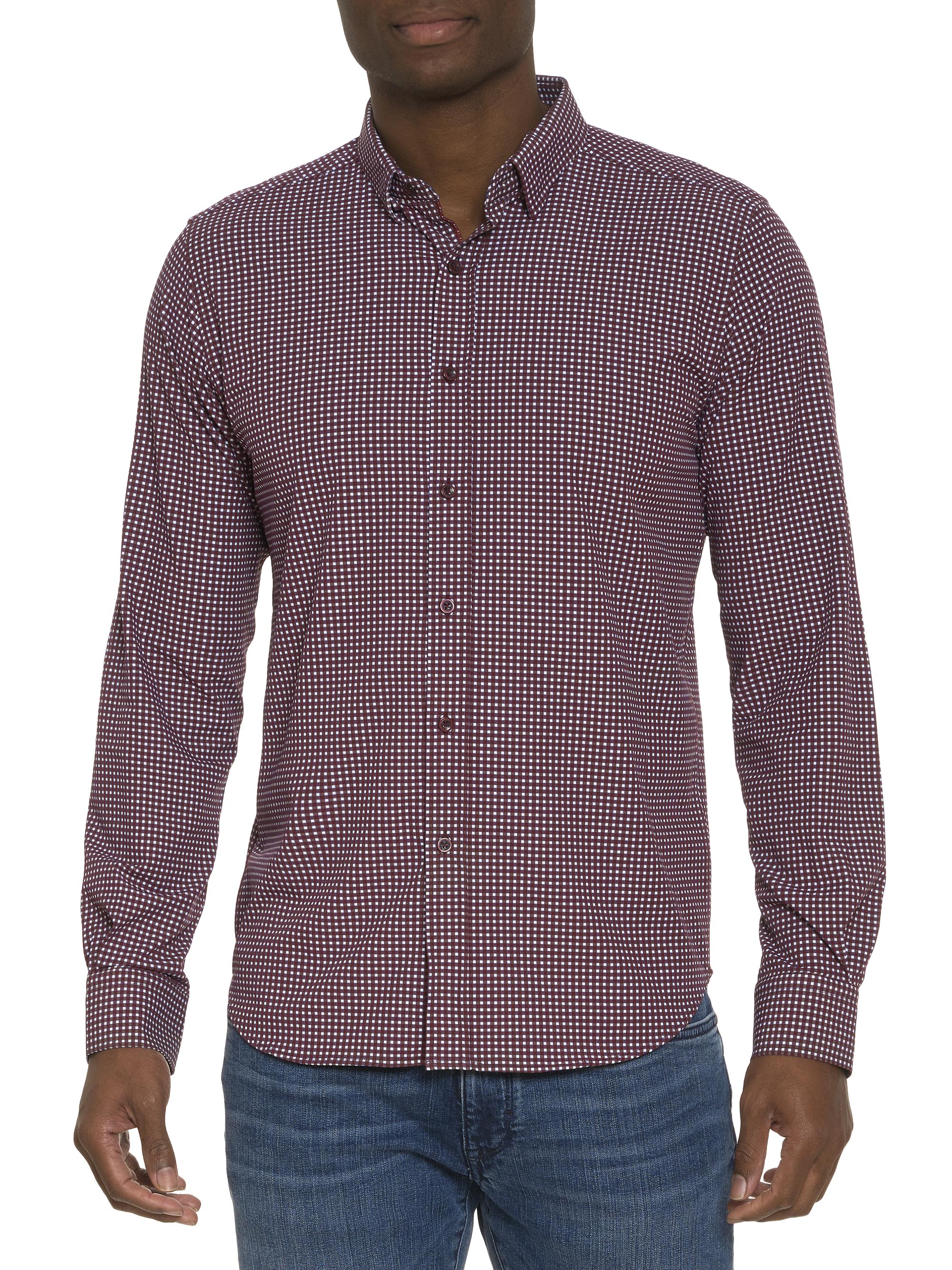 Robert Graham Men's Lonardo Woven Button-Up Shirt - Burgundy