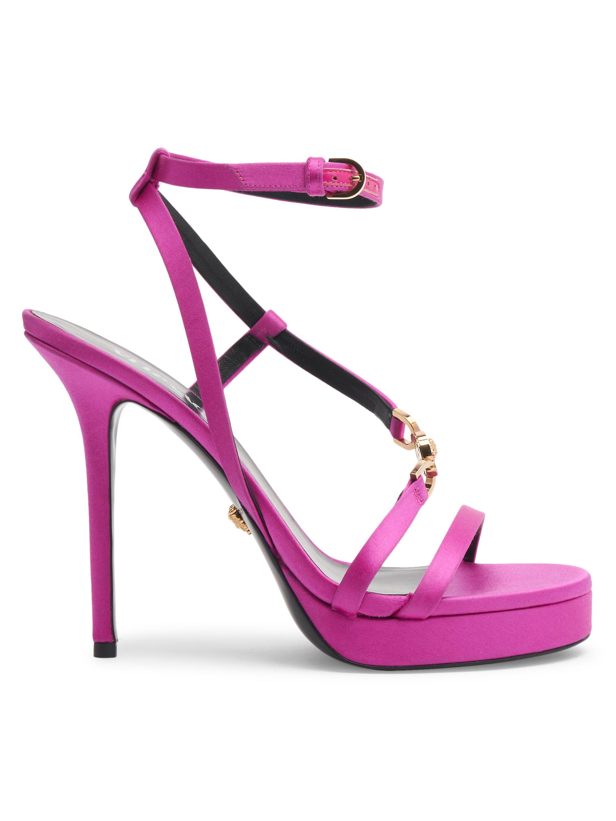 Versace Women's 115MM Satin Platform Sandals - Waterlily
