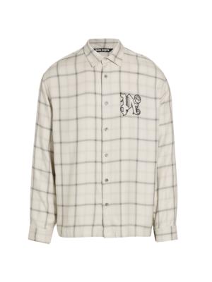 Palm Angels checked logo-print shirt - Yellow