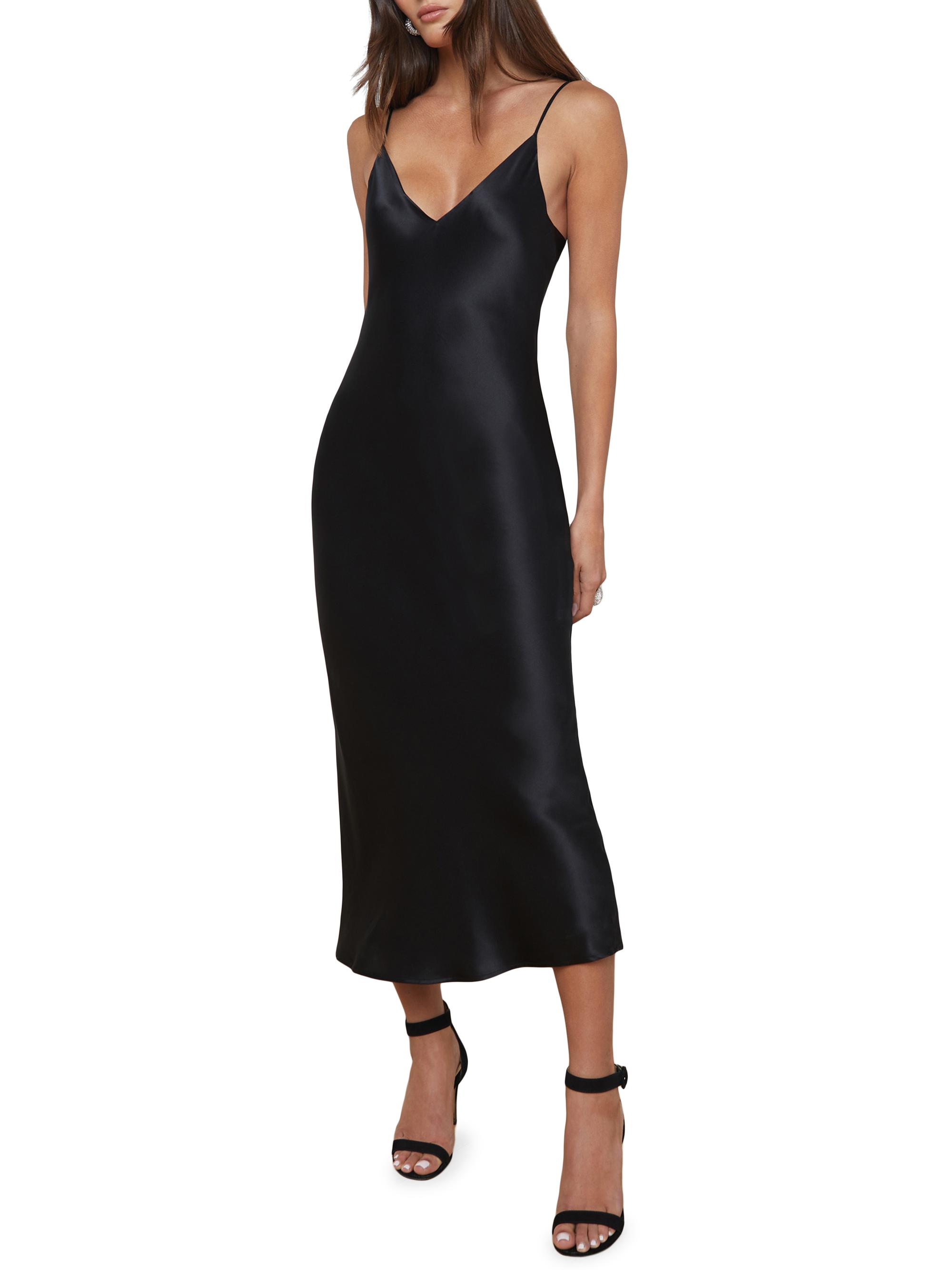 knee length dresses for ladies Midi Slip Dress with Side Slit – MICHELLE JONAS