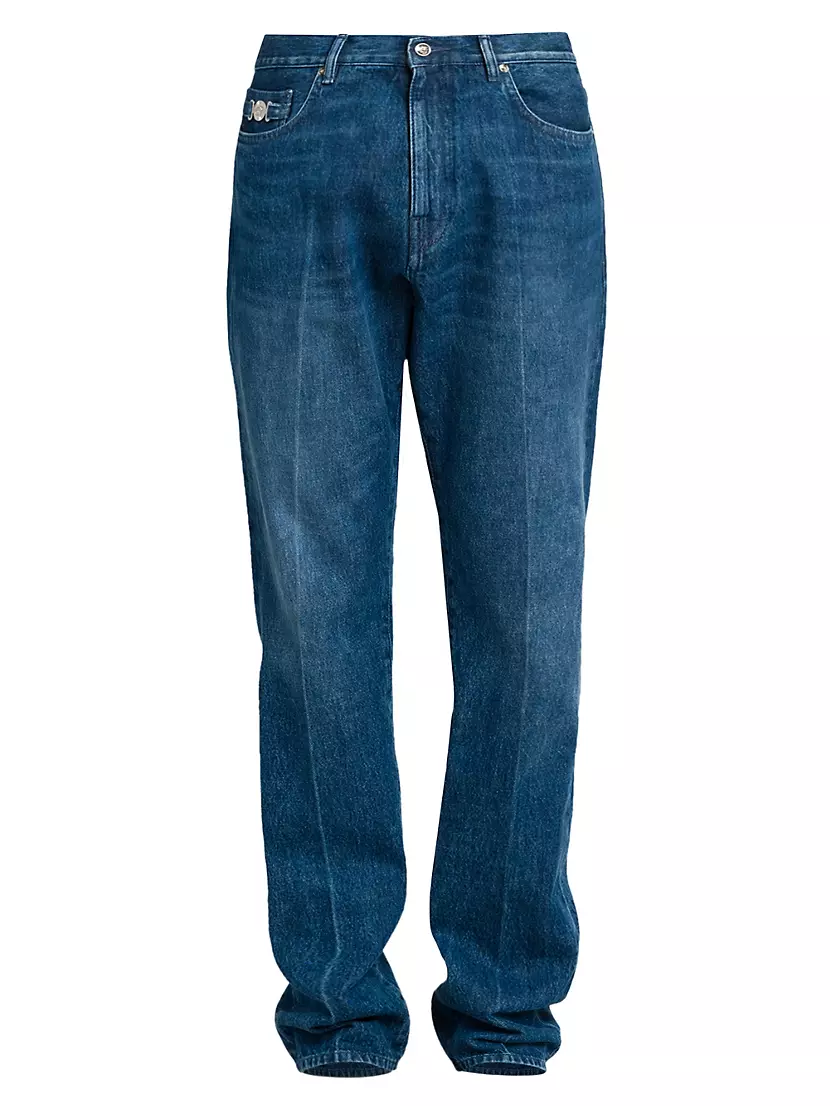 Shop Versace Mitchel-Fit Five-Pocket Jeans Avenue Fifth Saks 