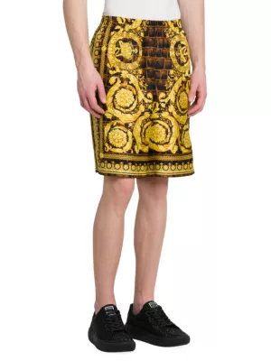 Versace silk shorts with Baroccodile print