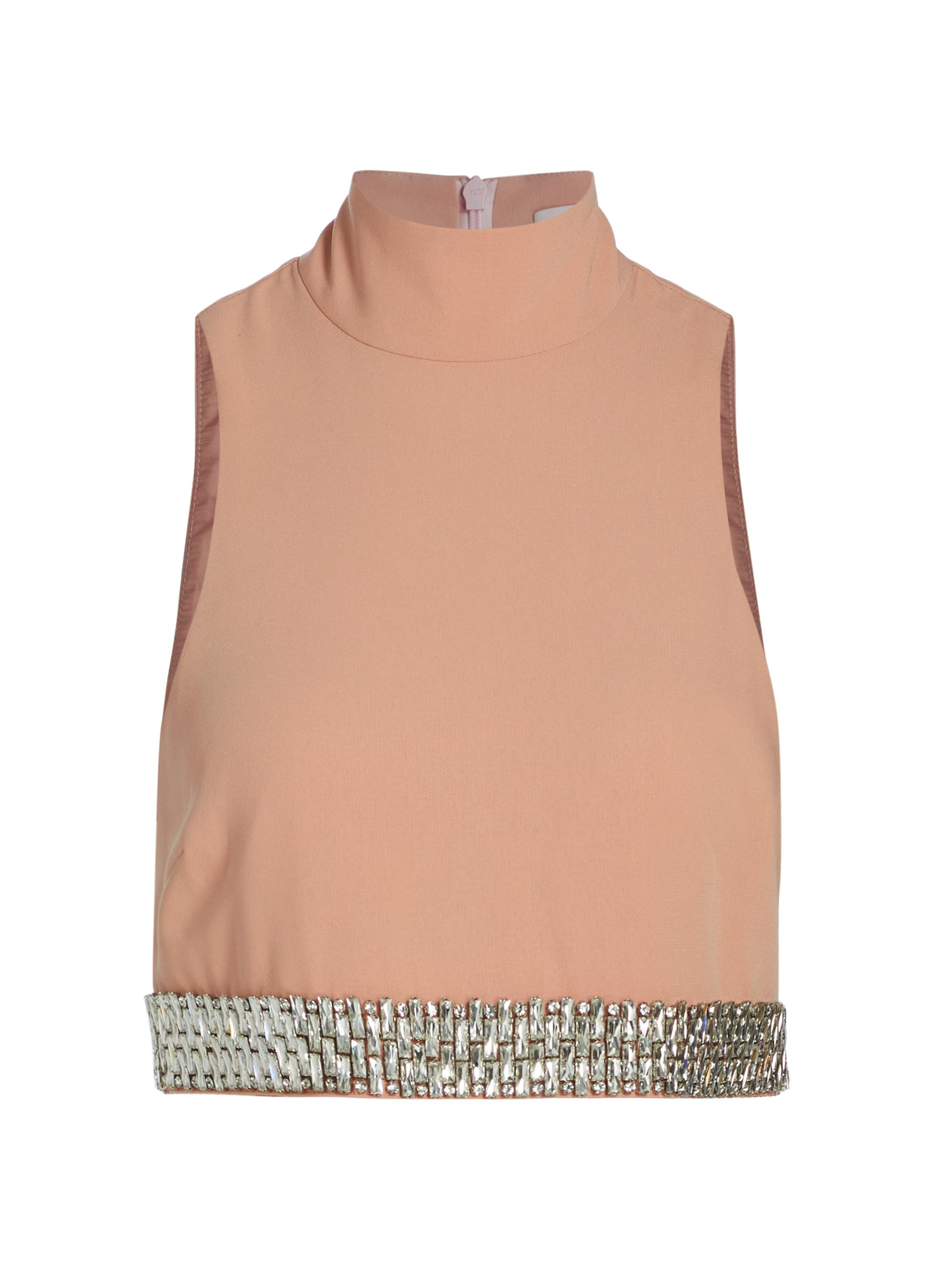 CINQ A SEPT Women's Collins Embellished Sleeveless Crop Top - Blusher