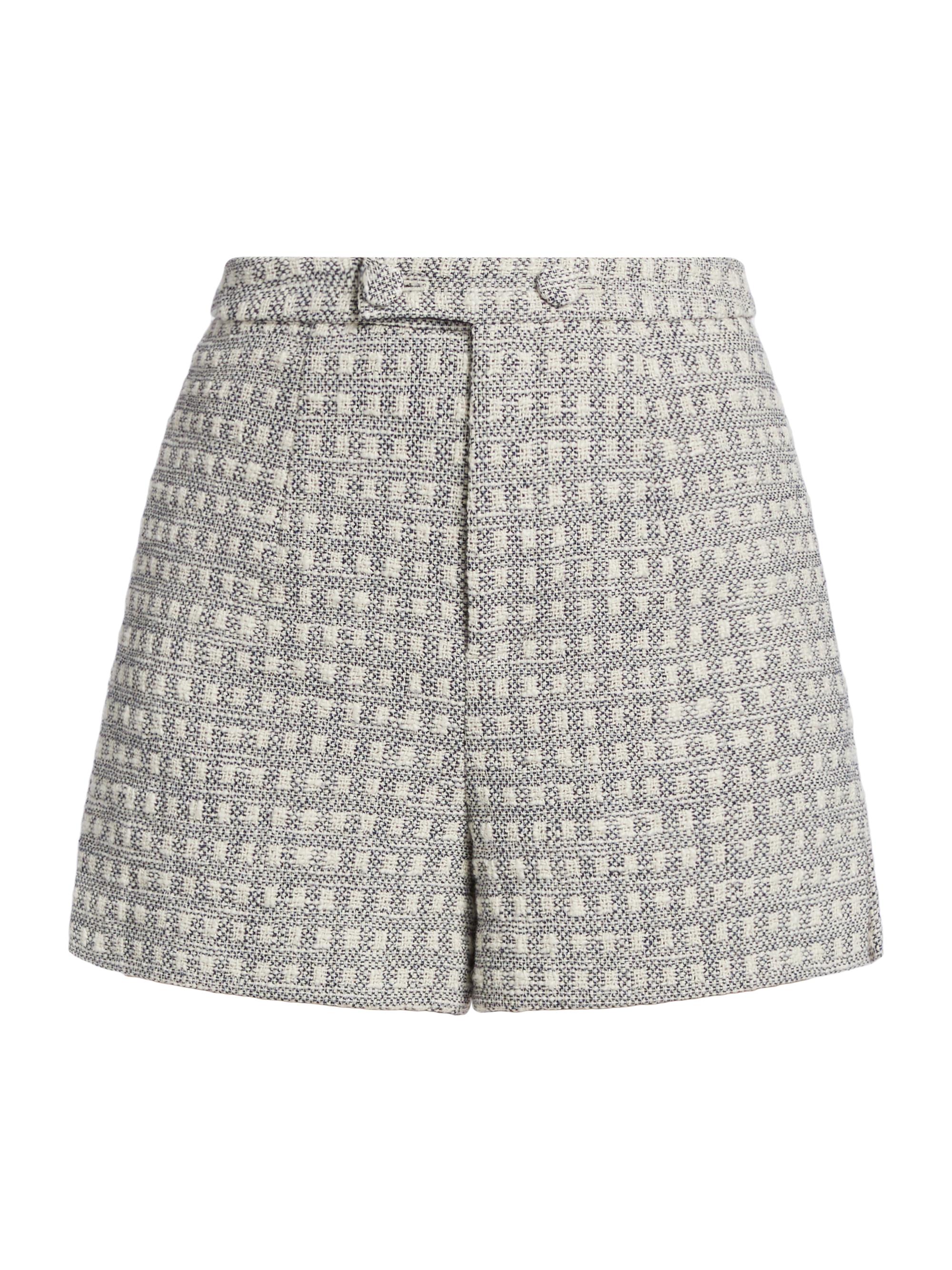 CINQ A SEPT Women's Laverne High-Rise Tweed Shorts - Navy White