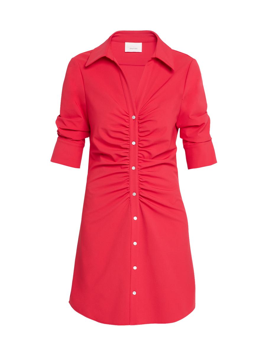 Cinq à Sept Elina Gathered Mini-Shirtdress | Saks Fifth Avenue