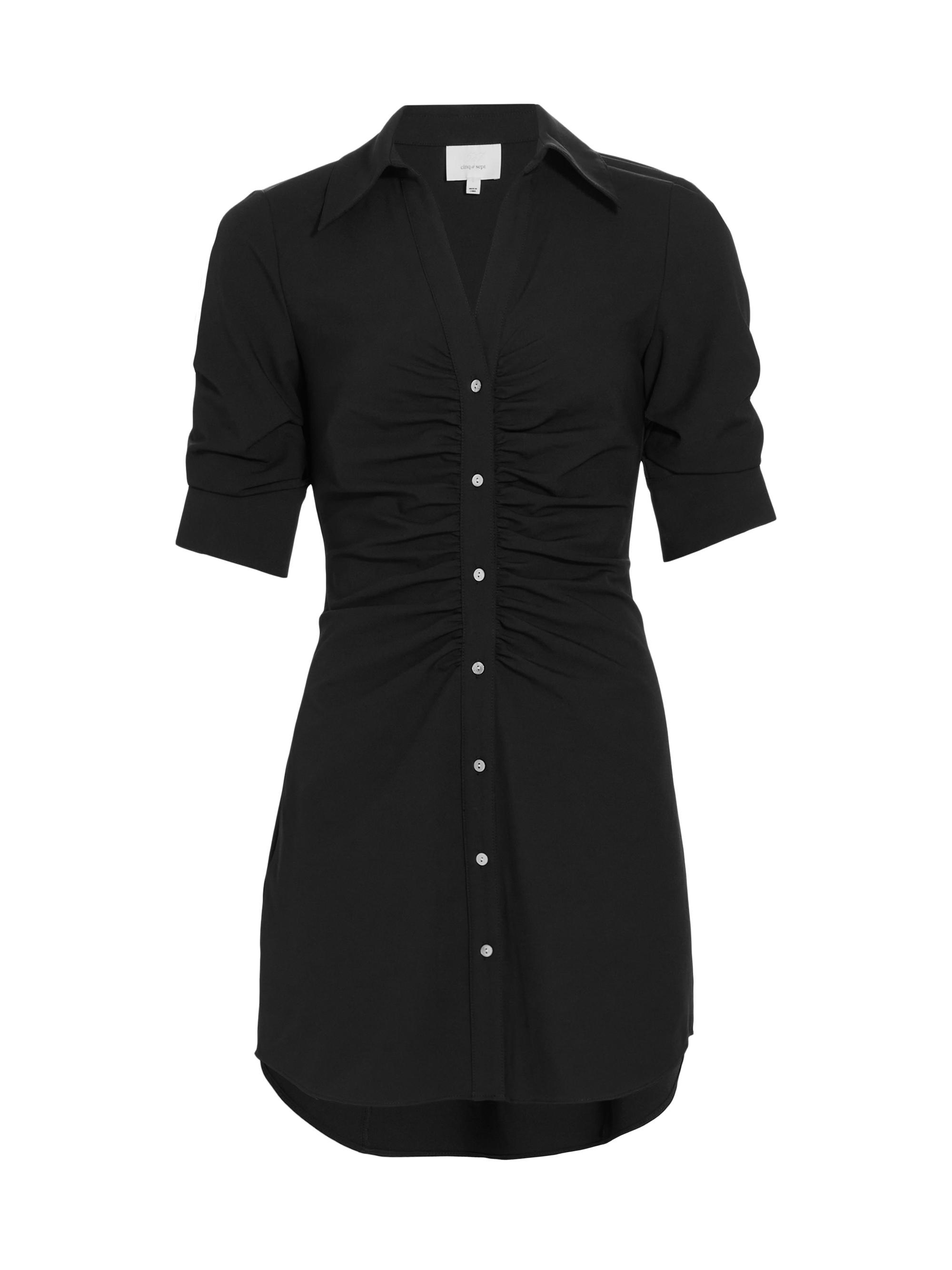 Cinq à Sept Elina Gathered Mini-Shirtdress | Saks Fifth Avenue
