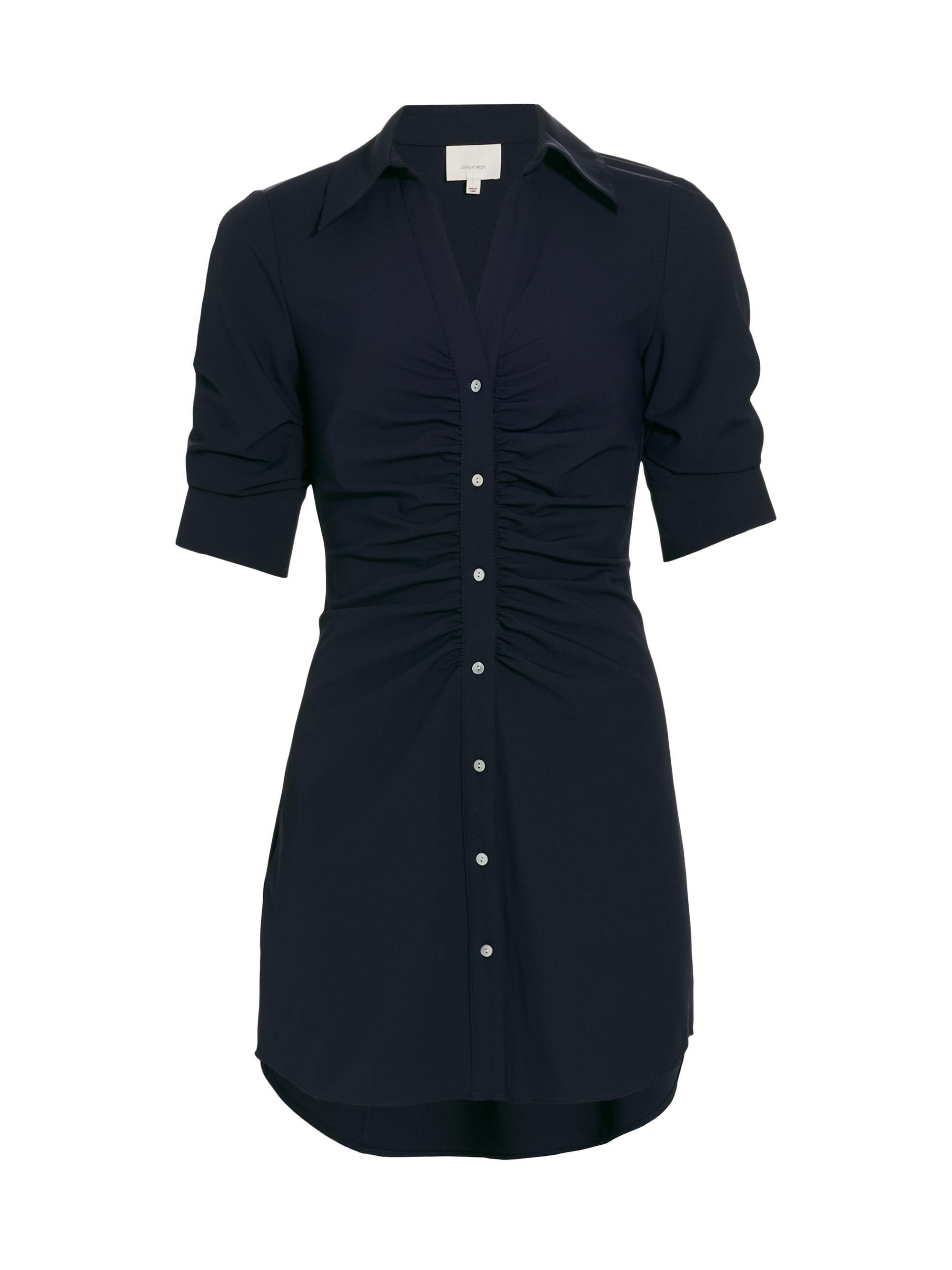 Cinq à Sept Women's Elina Gathered Mini-Shirtdress - Navy