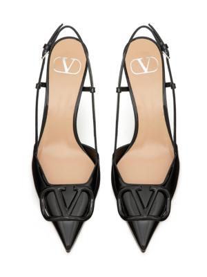 VLogo leather slingback pumps