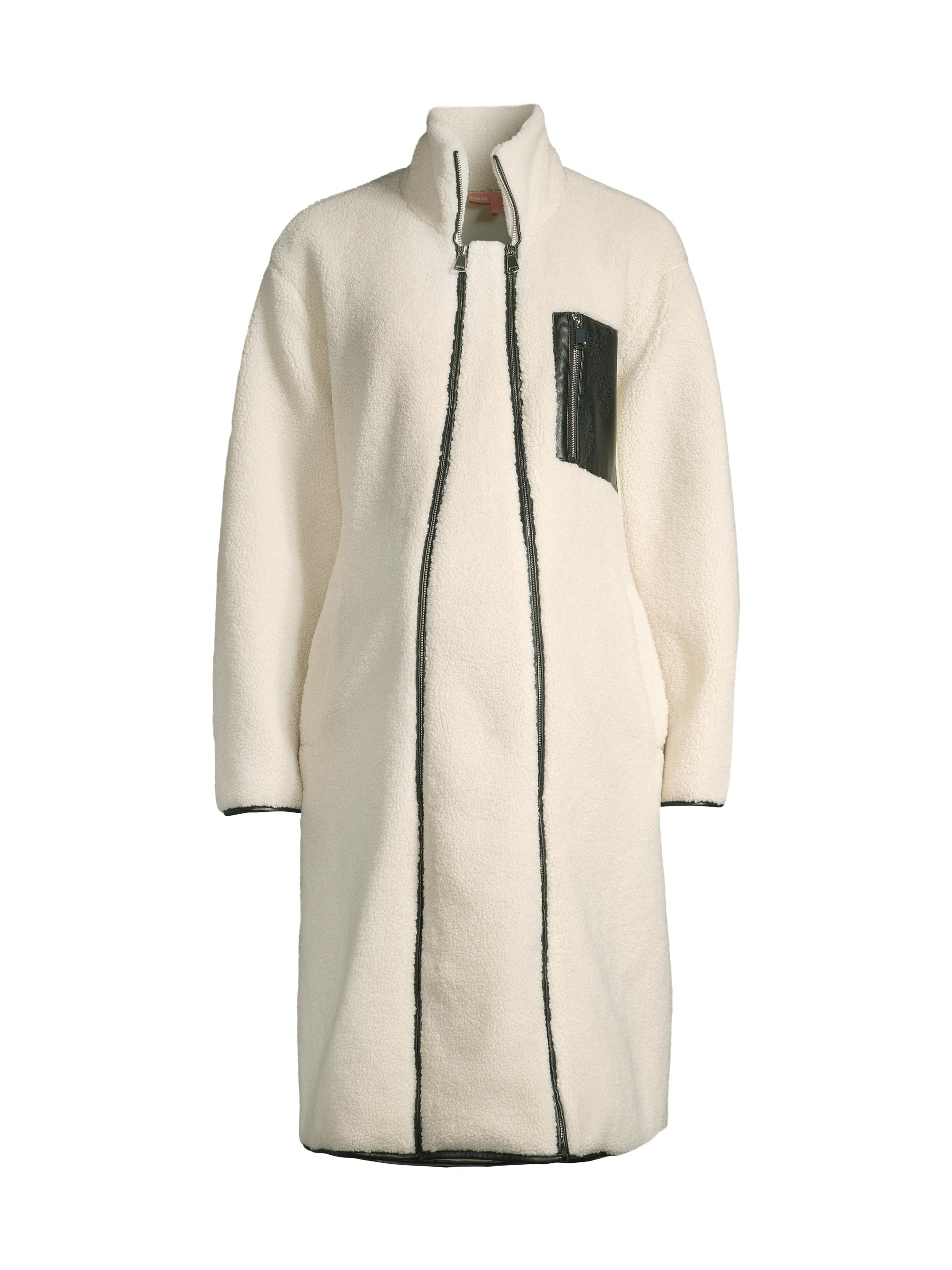 Nom Maternity Teddi Faux Leather-Trim Coat | Saks Fifth Avenue