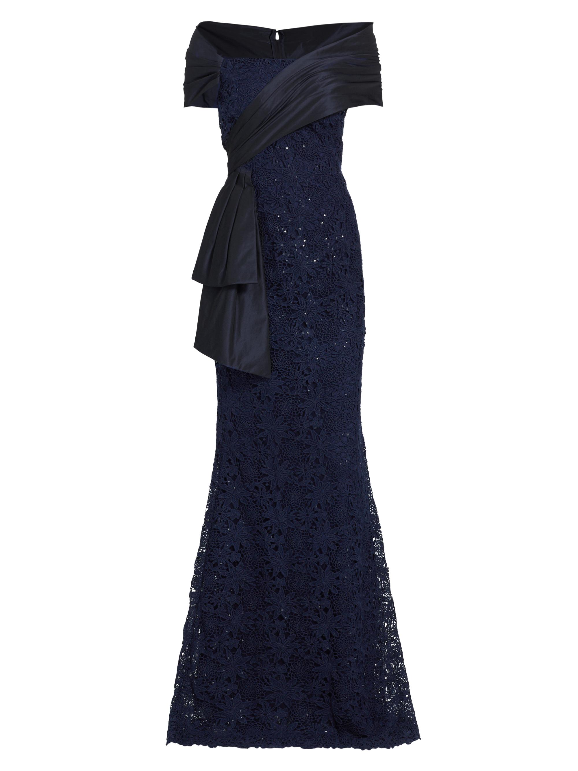 rhinestone lace dress self-portrait - Black Rhinestone Lace Maxi Dress main image 1