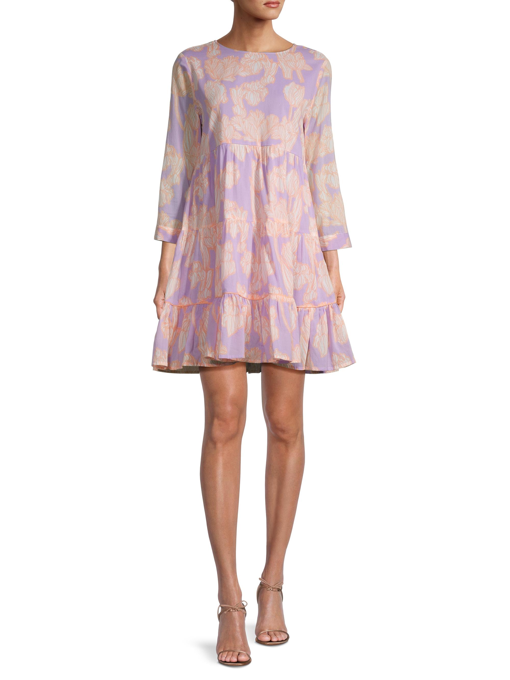 ro's garden rene mini dress Ro's Garden Teal Green Renee Mini Dress sz S Floral Patchwork Print Tiered