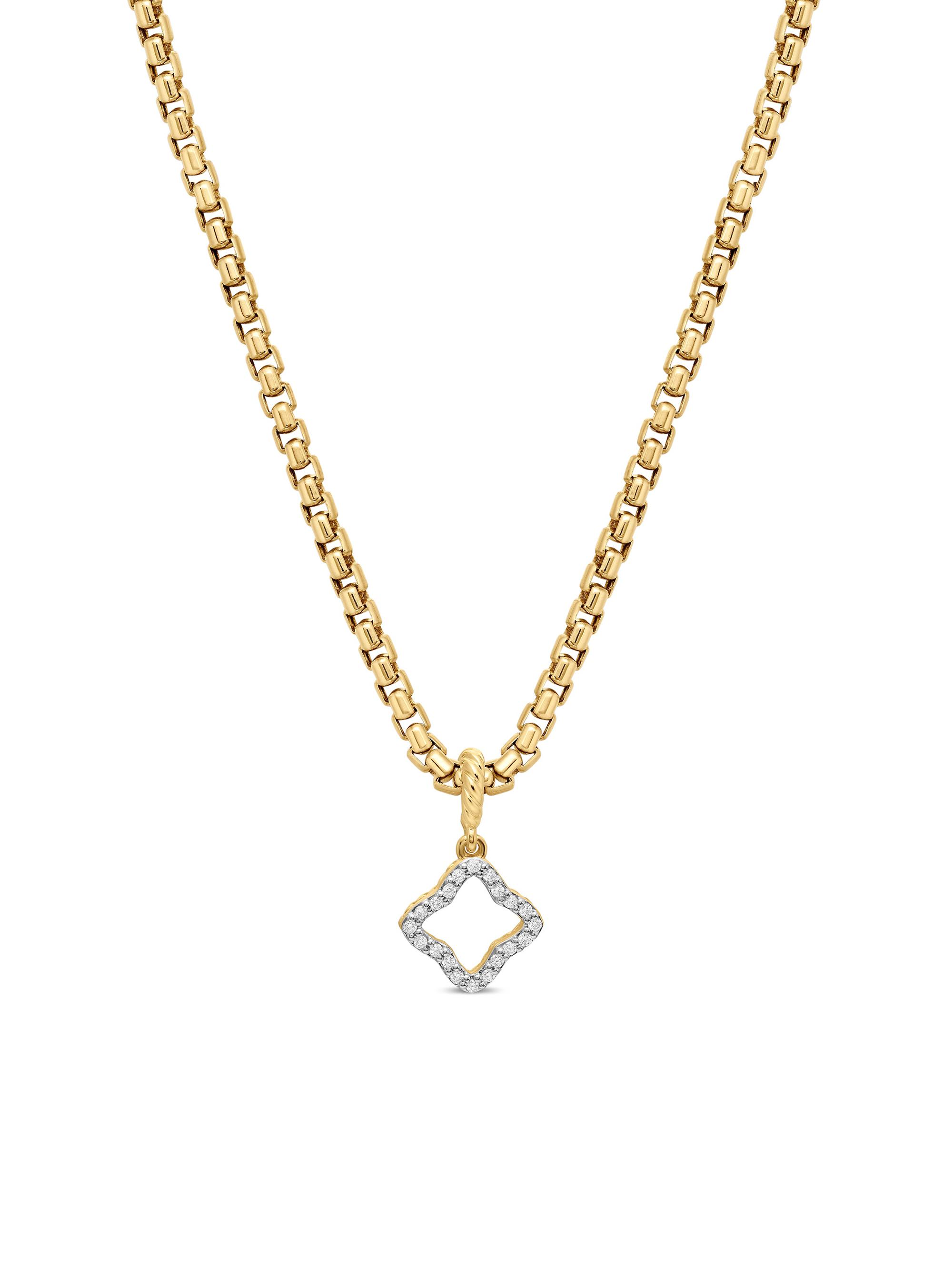 David Yurman Women's Quatrefoil Amulet in 18K Yellow Gold with Diamonds, 19.7MM - Diamond