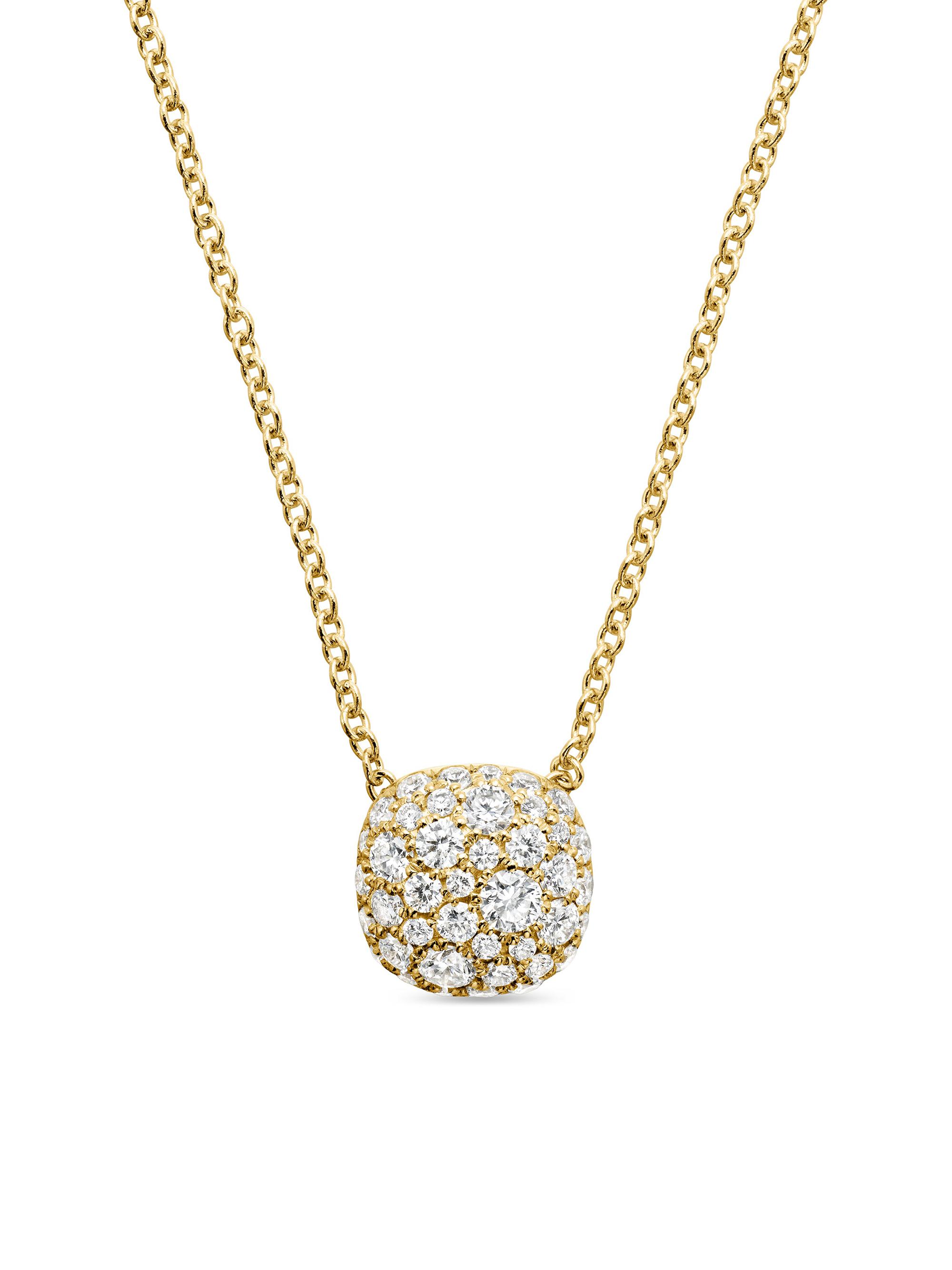 David Yurman Women's Cushion Pendant Necklace in K Yellow Gold with Diamonds, 8MM - Diamond