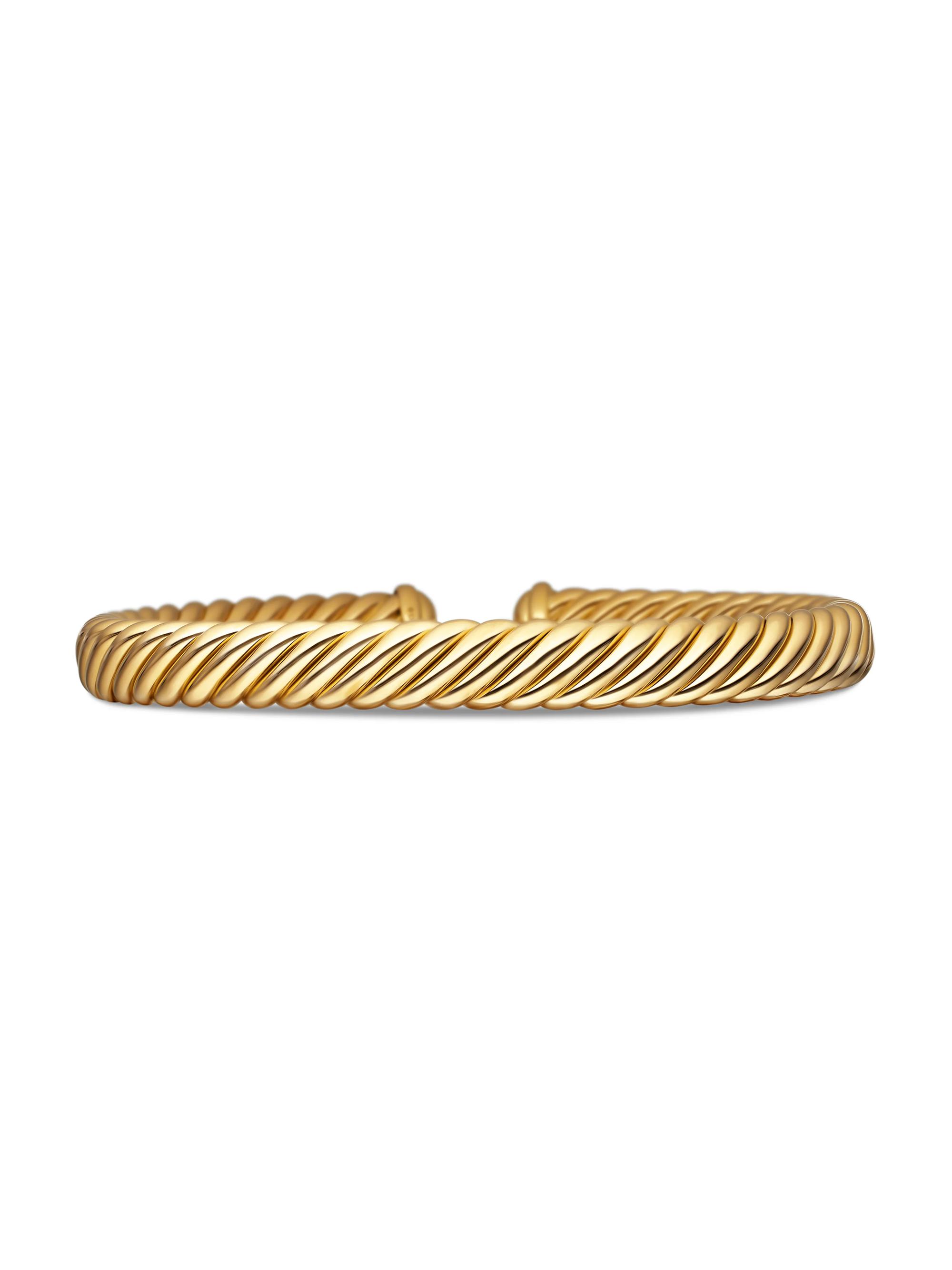David Yurman Women's Cablespira Oval Bracelet In 18K Yellow Gold, 7MM - Gold