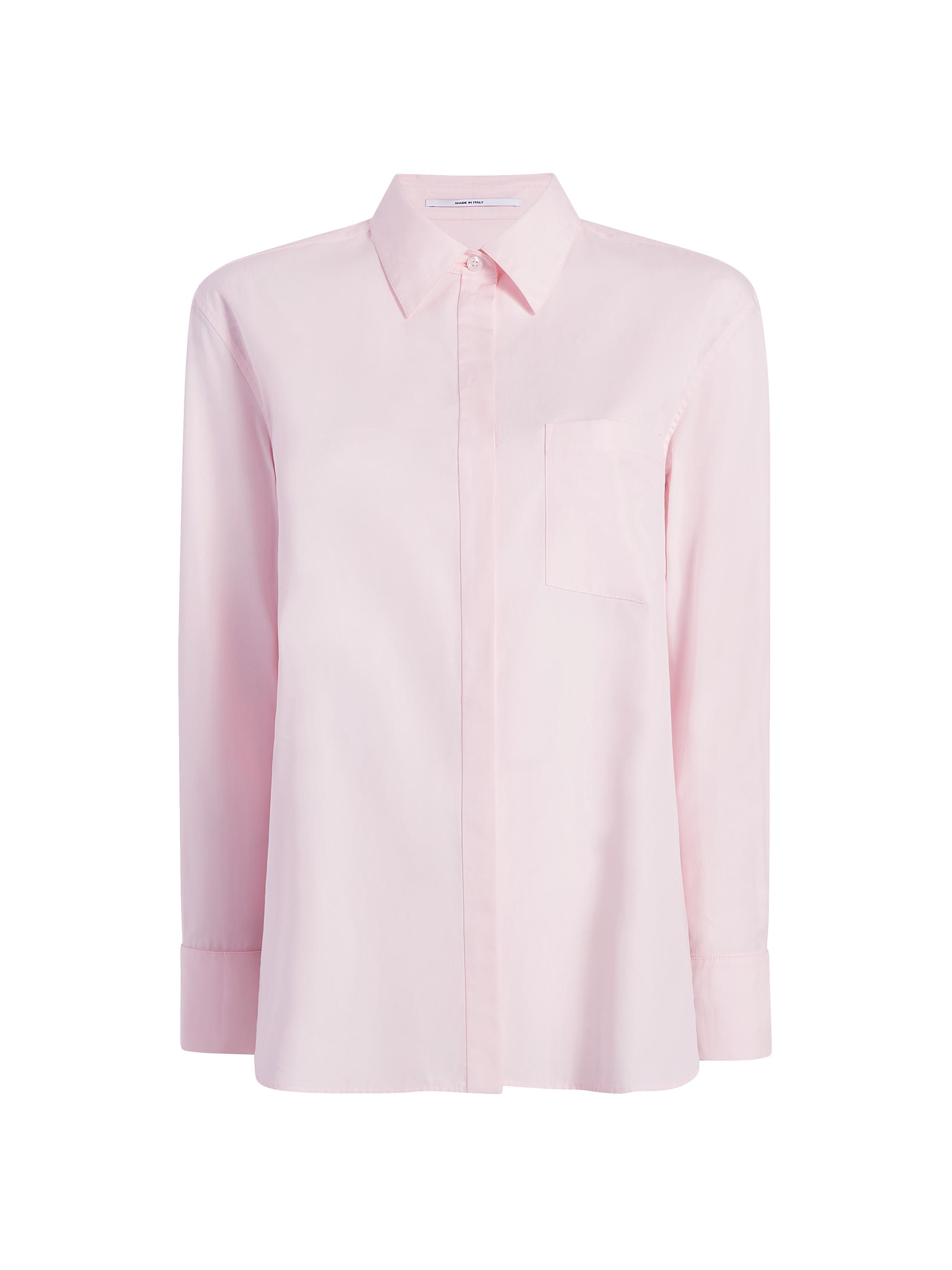 Another Tomorrow Women's Menswear Cufflink Buttoned Shirt - Pale Pink