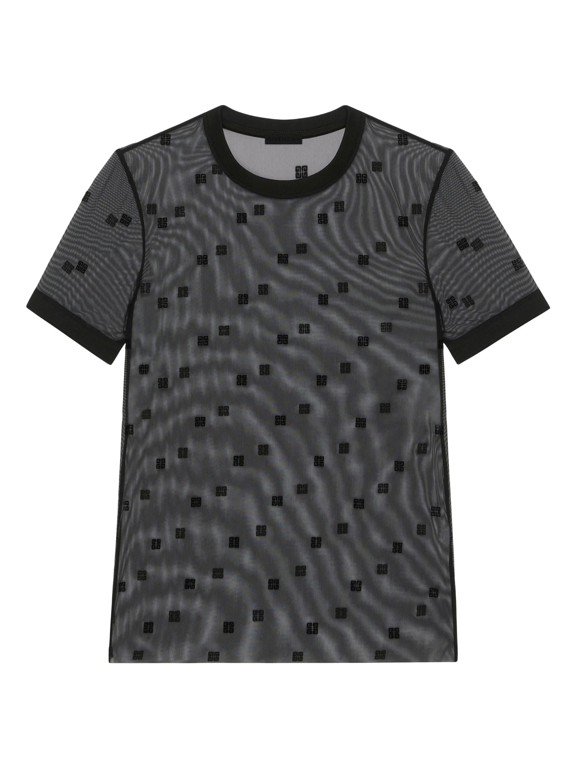 Givenchy Women's Slim Fit T-Shirt in 4G Tulle - Black