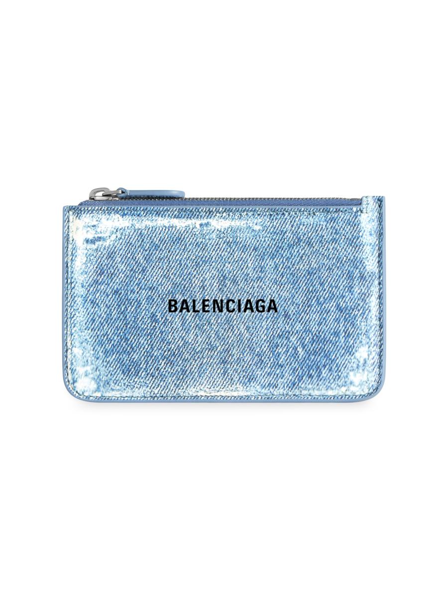 国内発送 BALENCIAGA デニムプリント キャッシュ ミニウォレット 国内発☆BALENCIAGA デニムプリント キャッシュ ミニウォレット