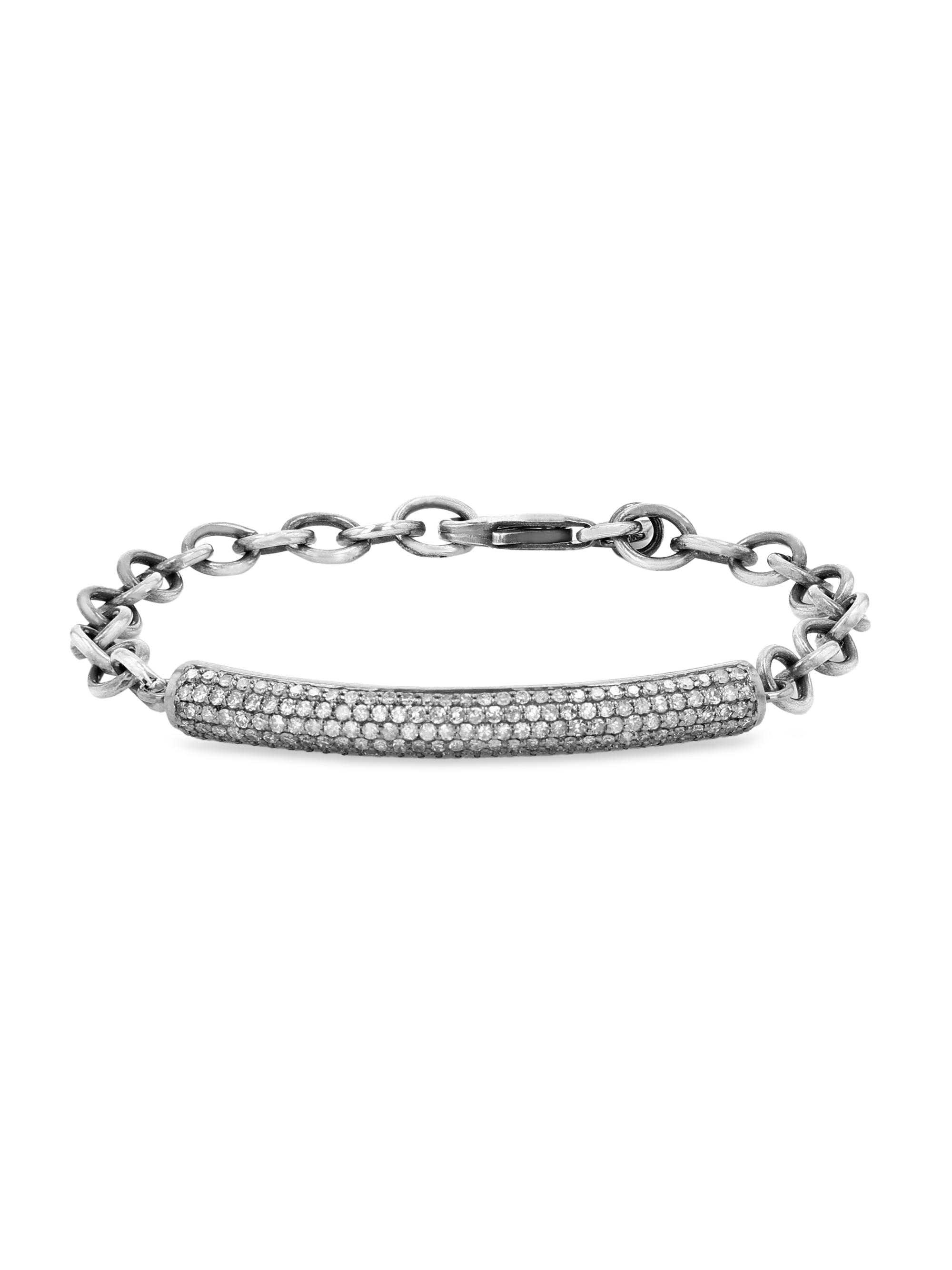 Sheryl Lowe Women's Sterling Silver & 1.92 TCW Diamond Tube Chain Bracelet - Sterling Silver