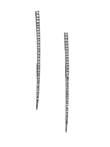 Spike Sterling Silver & 0.36 TCW Diamond Linear Drop Earrings