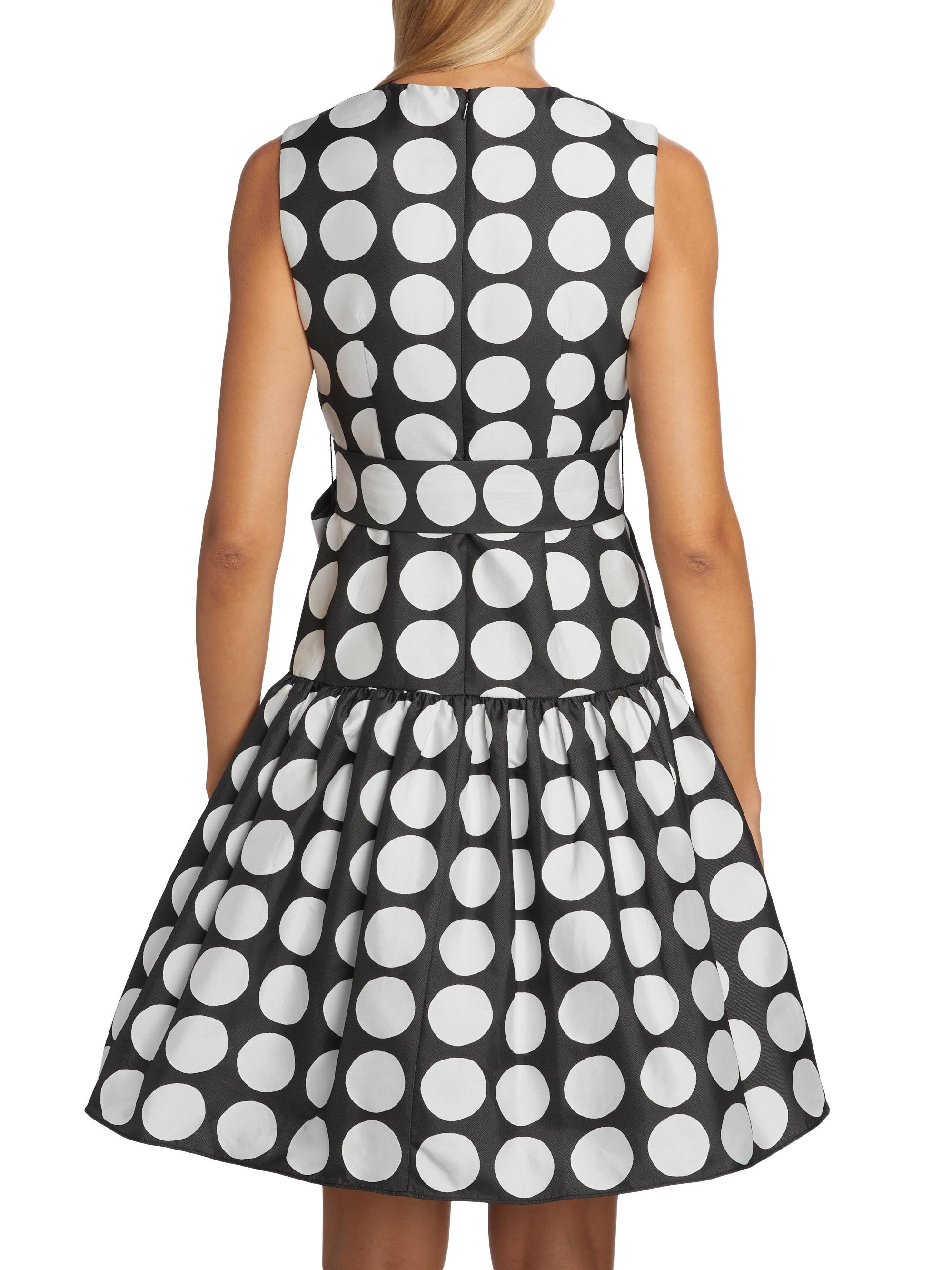 kate spade new york Mainline Julia Art Dot Jacquard Taffeta Midi-Dress |  Saks Fifth Avenue