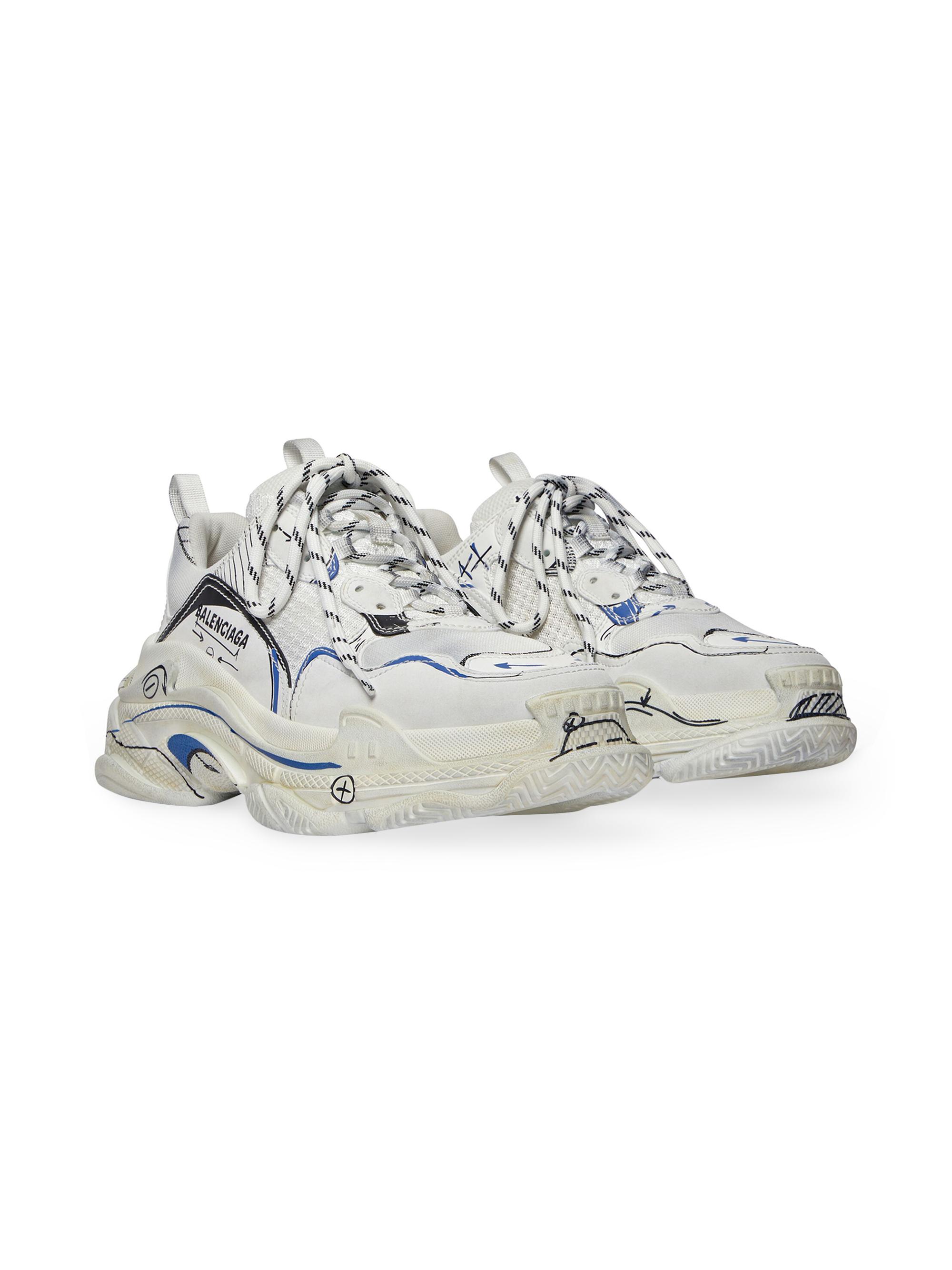 Balenciaga Women's Triple S Sketch Sneakers - White