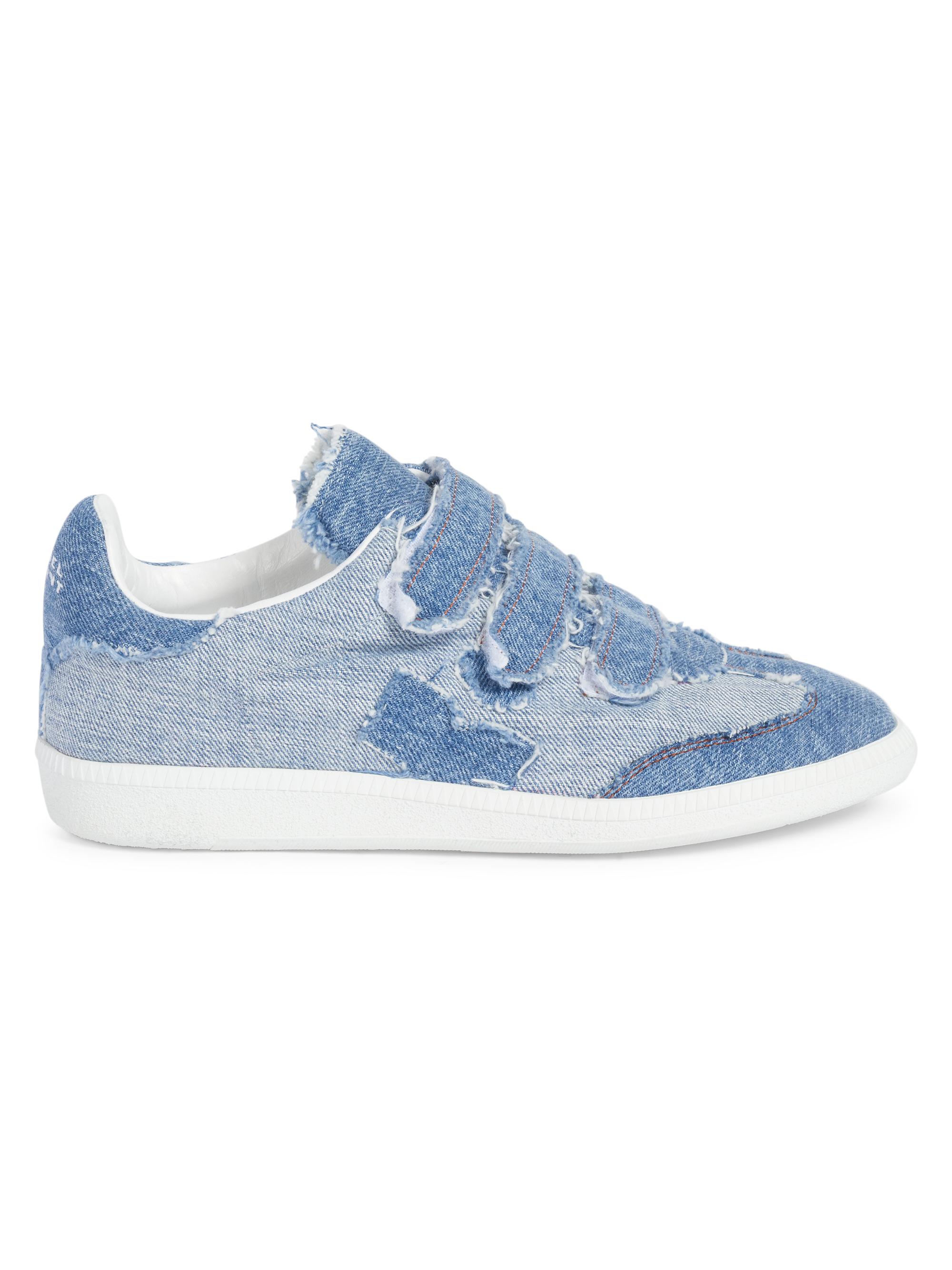 Isabel Marant Beth Deconstructed Denim Griptape Sneakers | Saks