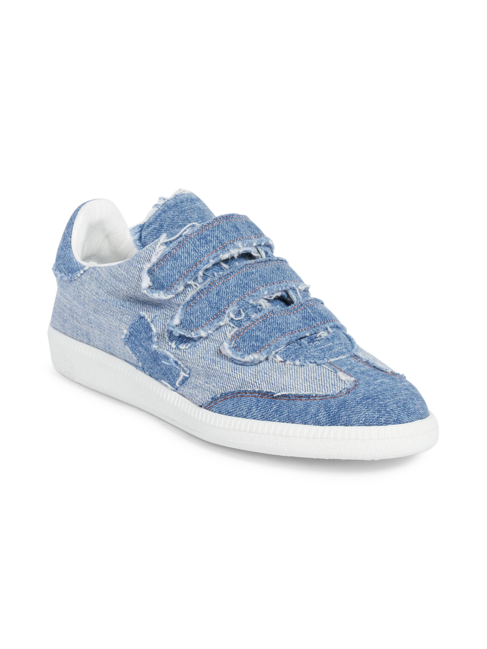 Isabel Marant Beth Deconstructed Denim Griptape Sneakers | Saks