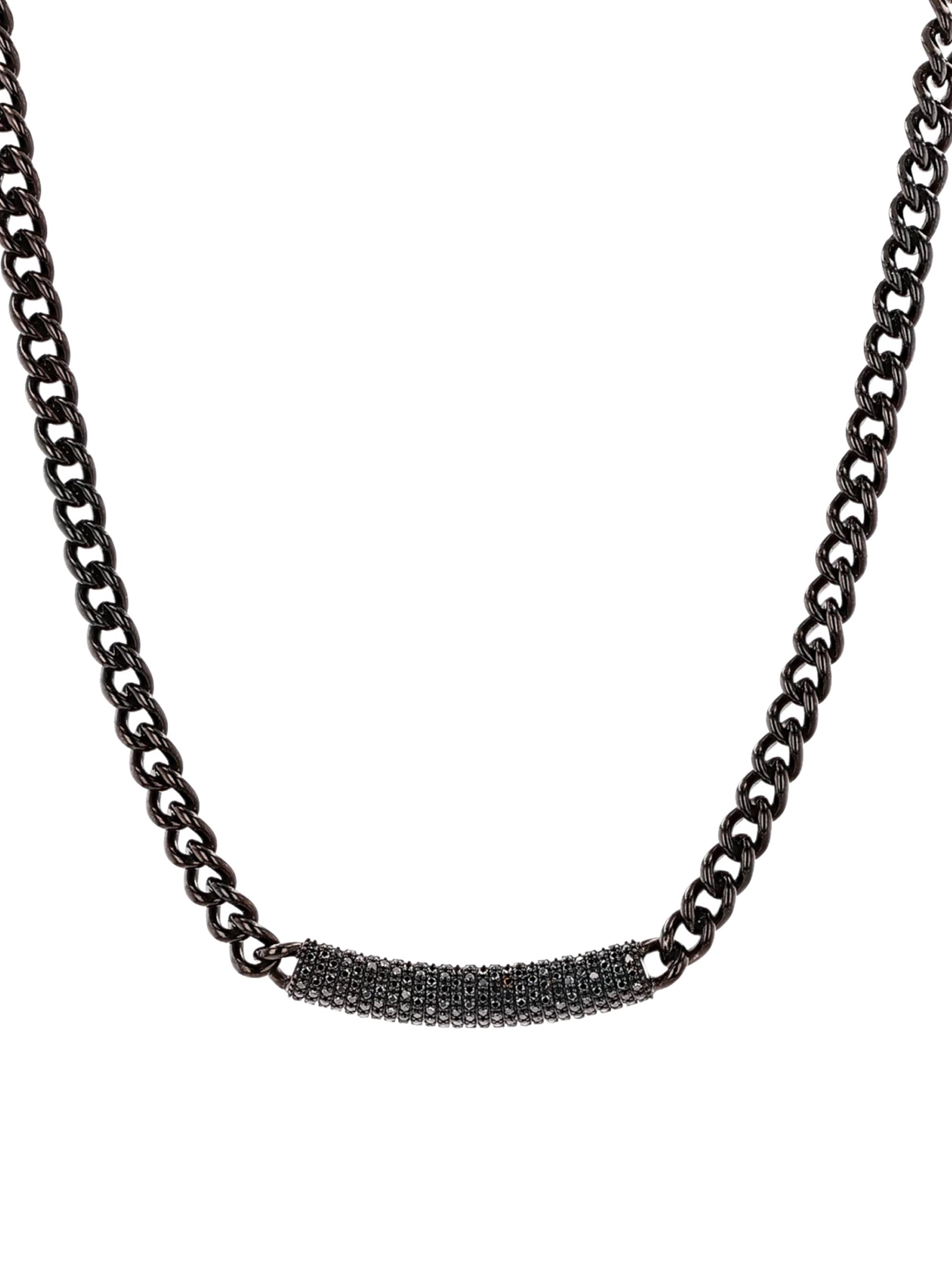Sheryl Lowe Women's Black-Rhodium-Plated & 2.1 TCW Diamond Bar Pendant Necklace - Black