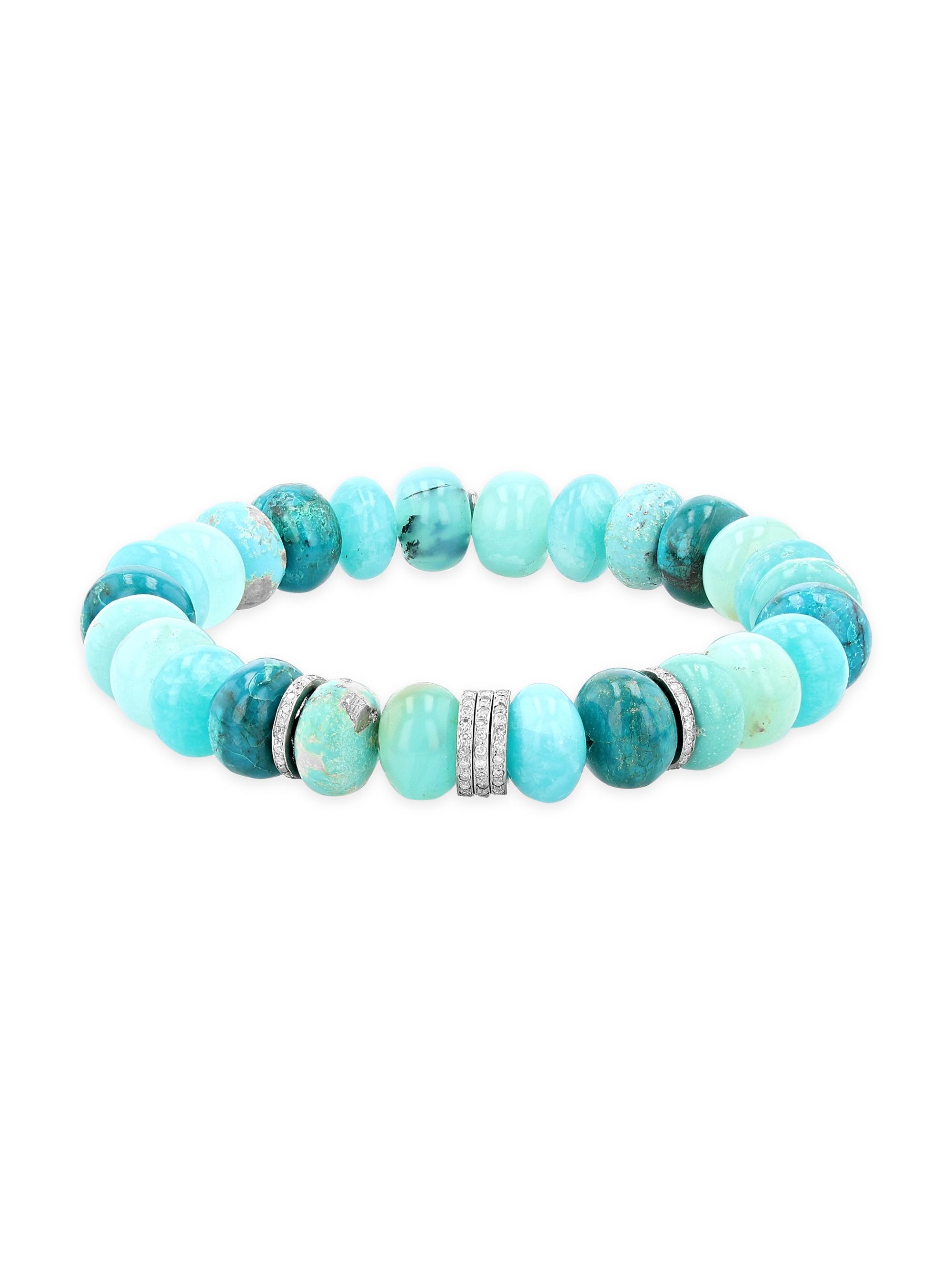 Sheryl Lowe Women's Sterling Silver & Multi-Gemstone Beaded Stretch Bracelet - Blue