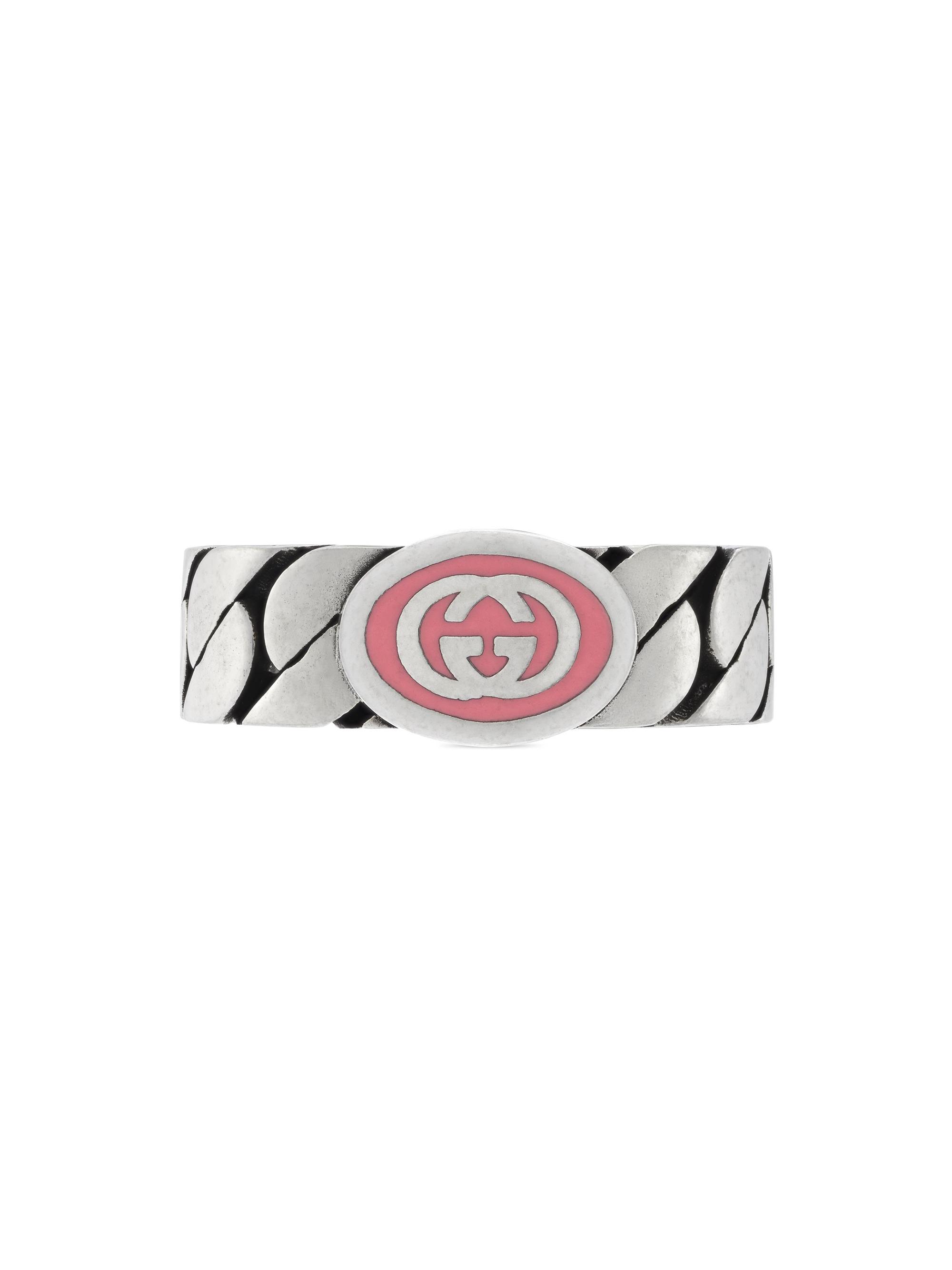 Gucci Women's Interlocking G Enamel Ring - Silver