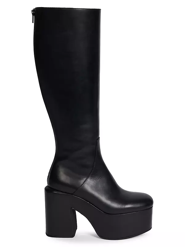 Shop Dries Van Noten 100MM Leather Platform Knee-High Boots | Saks