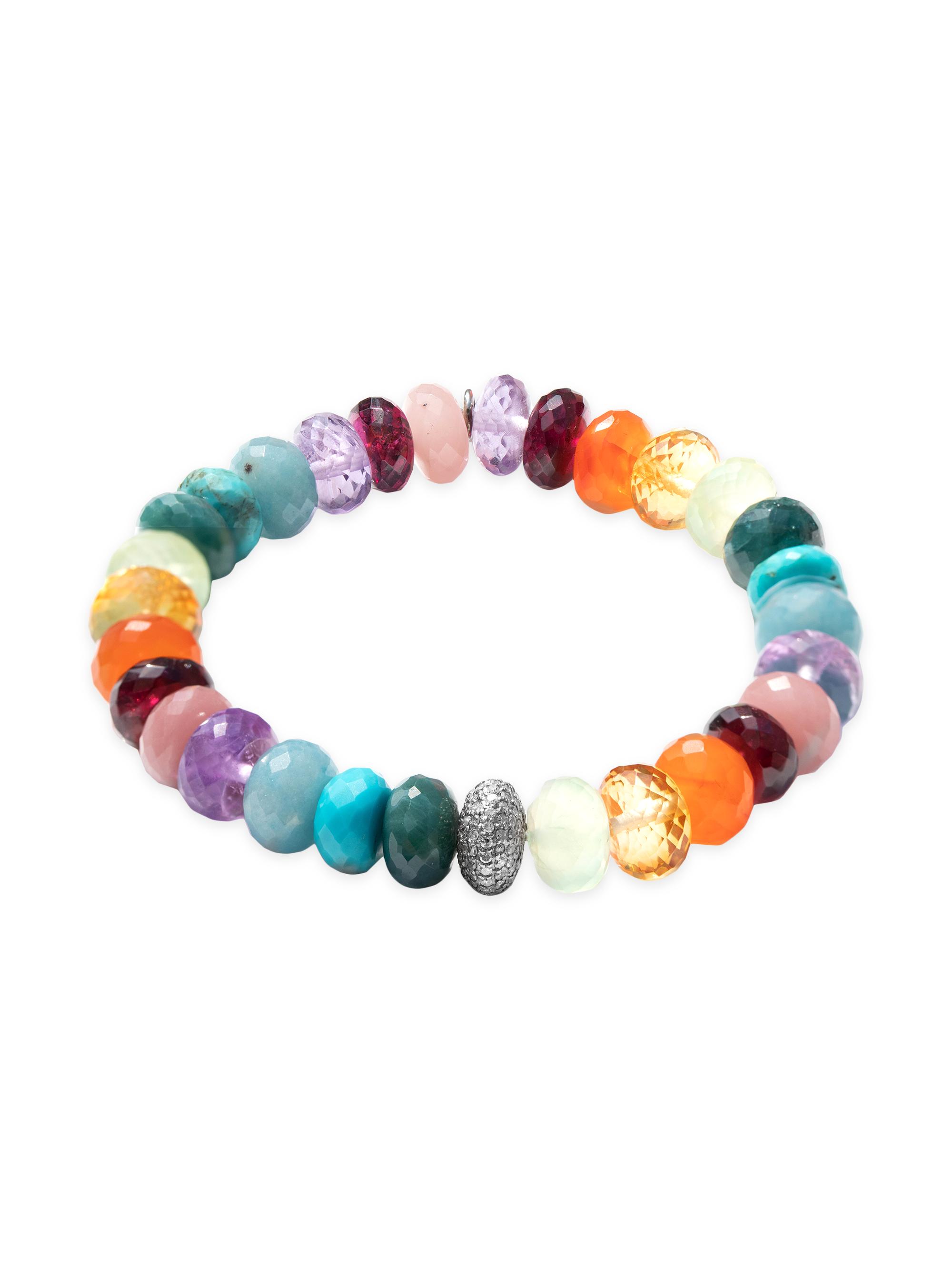 Sheryl Lowe Women's Sterling Silver & Multi-Gemstone Beaded Stretch Bracelet - Rainbow