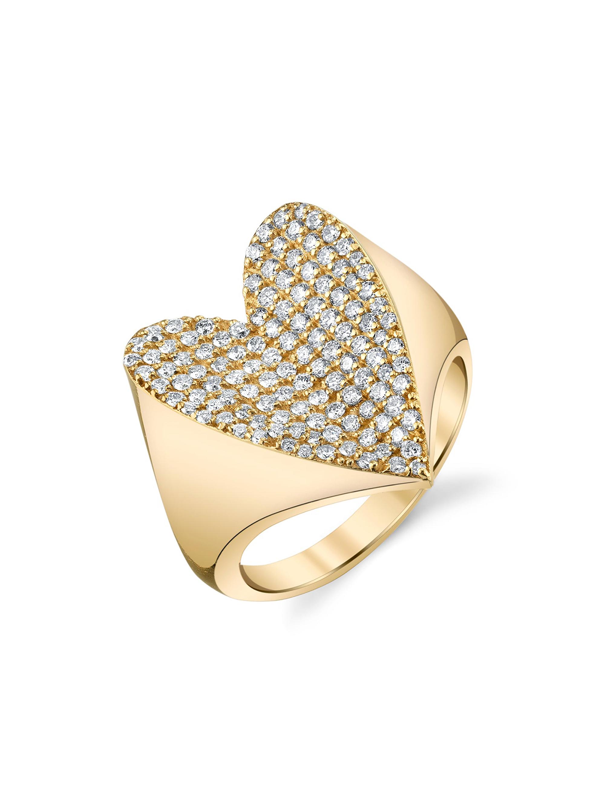 Sheryl Lowe Women's 14K Yellow Gold & 099 TCW Diamonds Folded Heart Ring - Yellow Gold