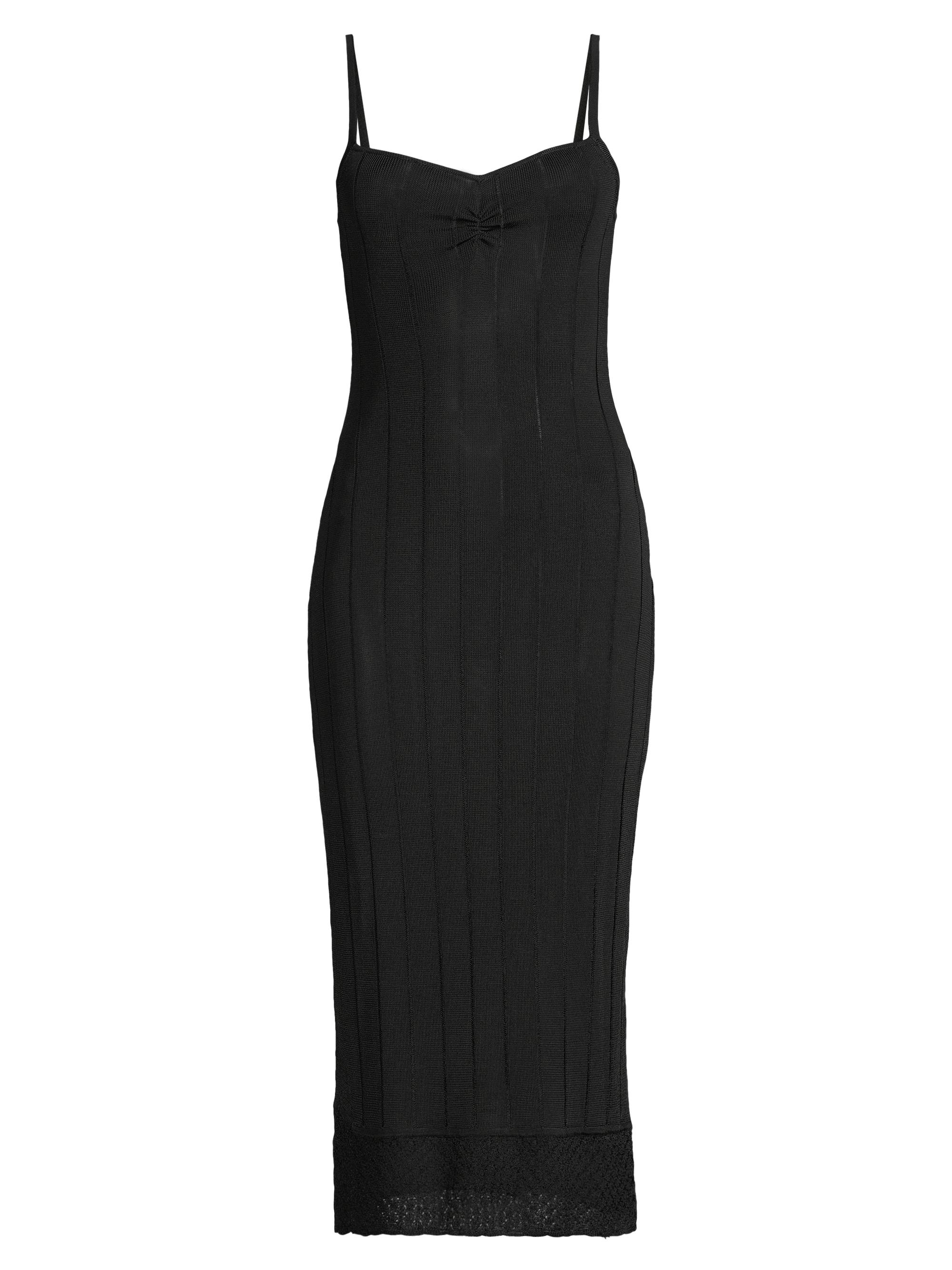 Victor Glemaud Women's Rib-Knit Slip Midi-Dress - Black