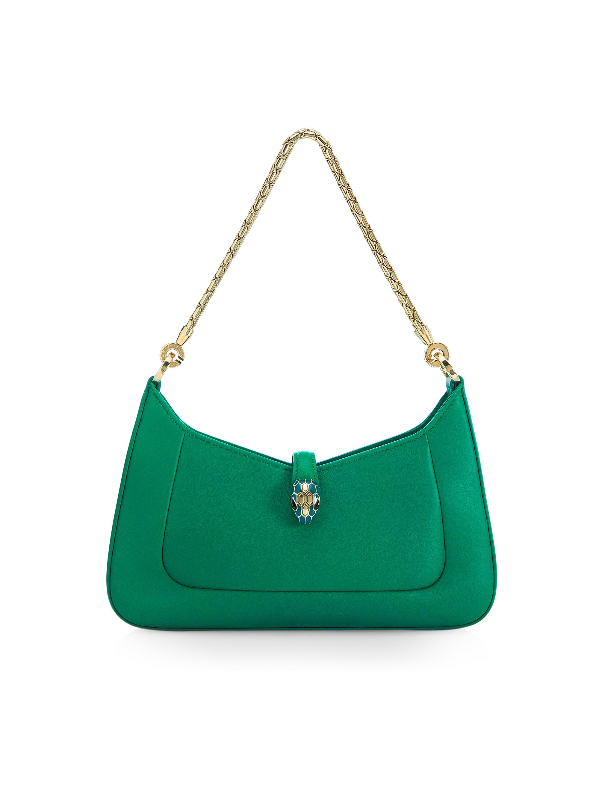 BVLGARI Women's Serpenti Leather Shoulder Bag - Vivid Emerald