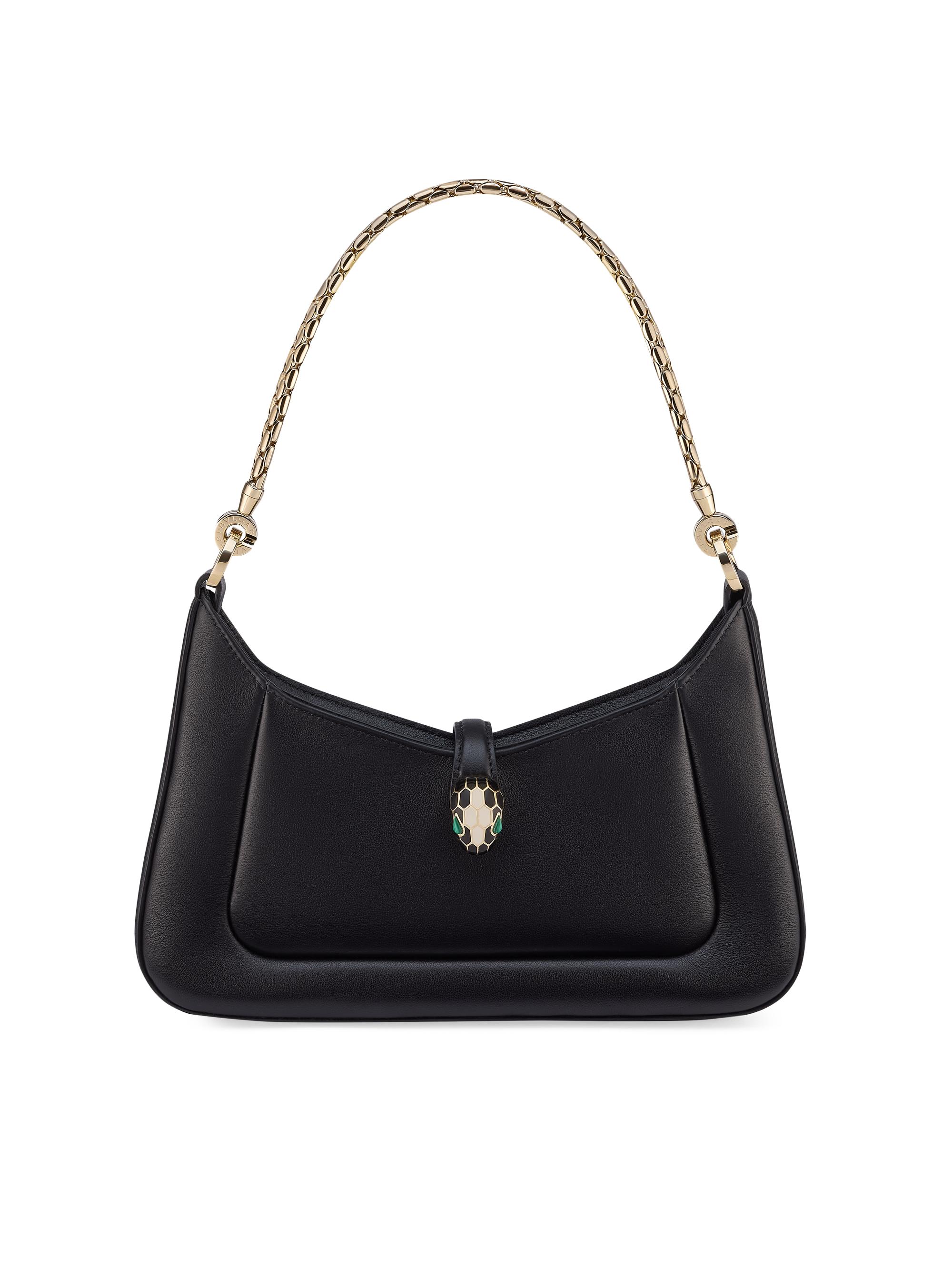 Shop BVLGARI Serpenti Forever Leather Chain-Strap Shoulder Bag 