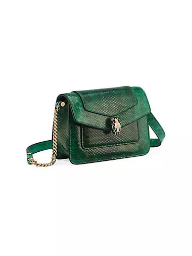 Bvlgari Green Patent Leather Serpenti Forever Crossbody Bag