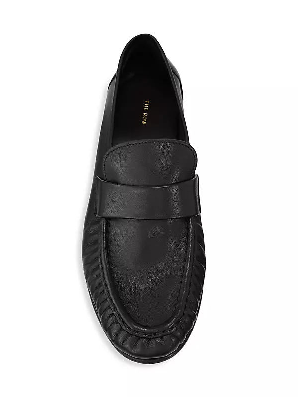 Soft leather loafers in black - The Row