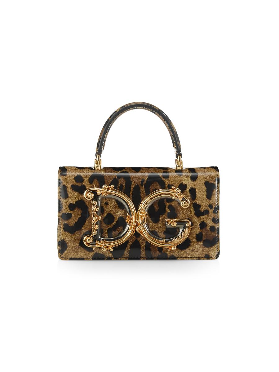Dolce&Gabbana DG Leopard Leather Top-Handle Bag | Saks Fifth Avenue