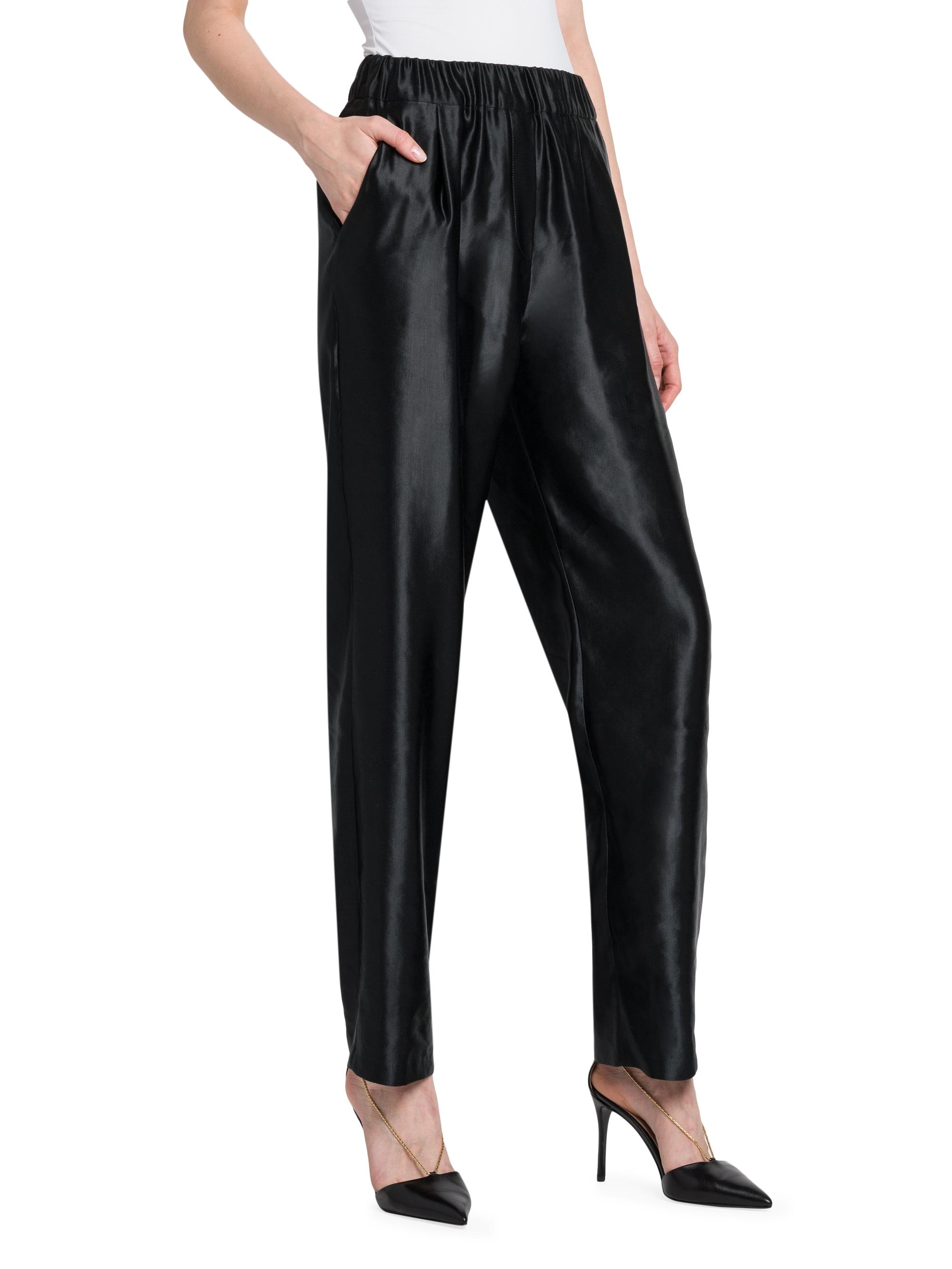 Giorgio Armani Satin Linen-Silk Pants | Saks Fifth Avenue