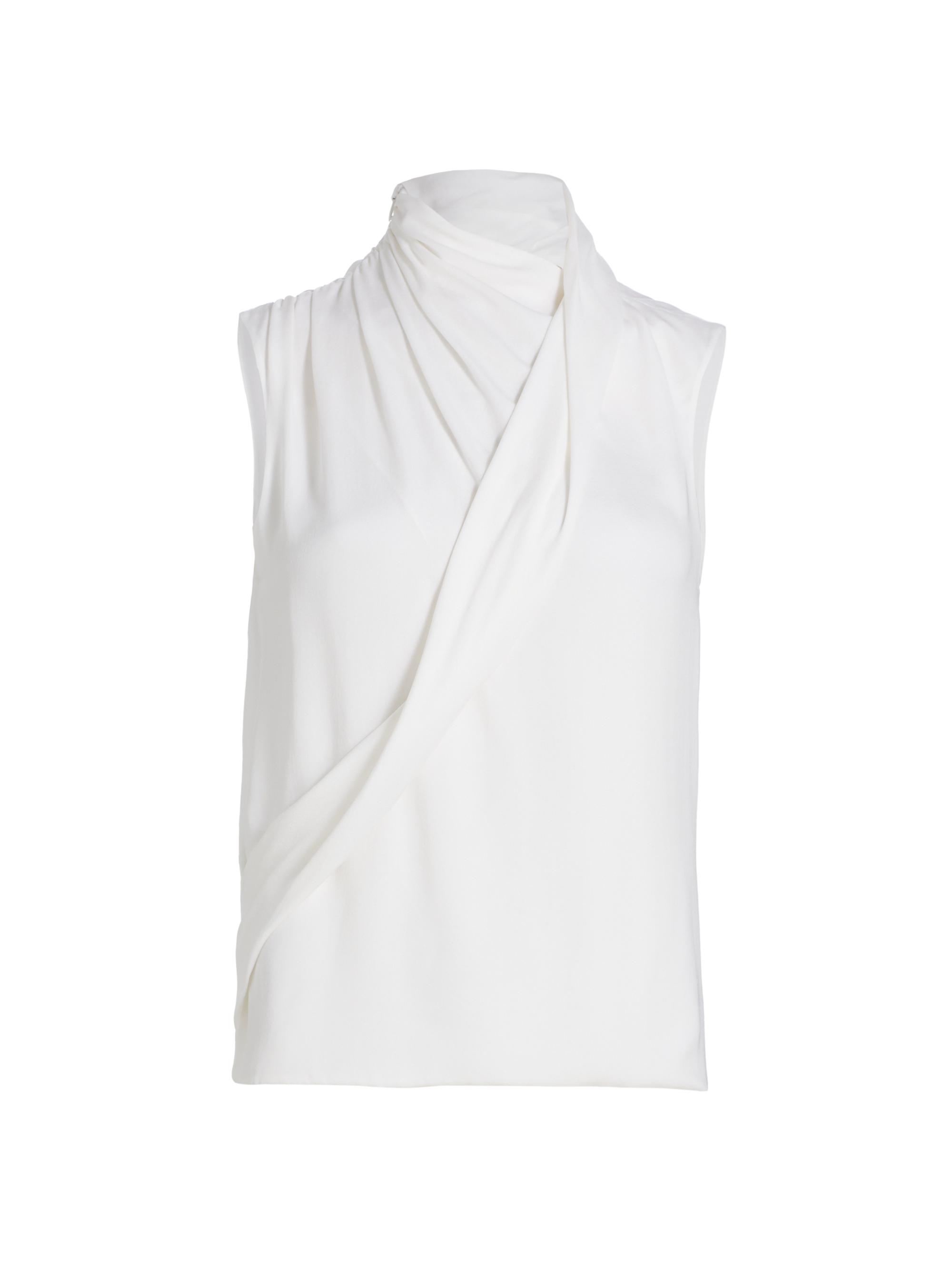 Giorgio Armani Women's Silk Wrap Top - Brilliant White