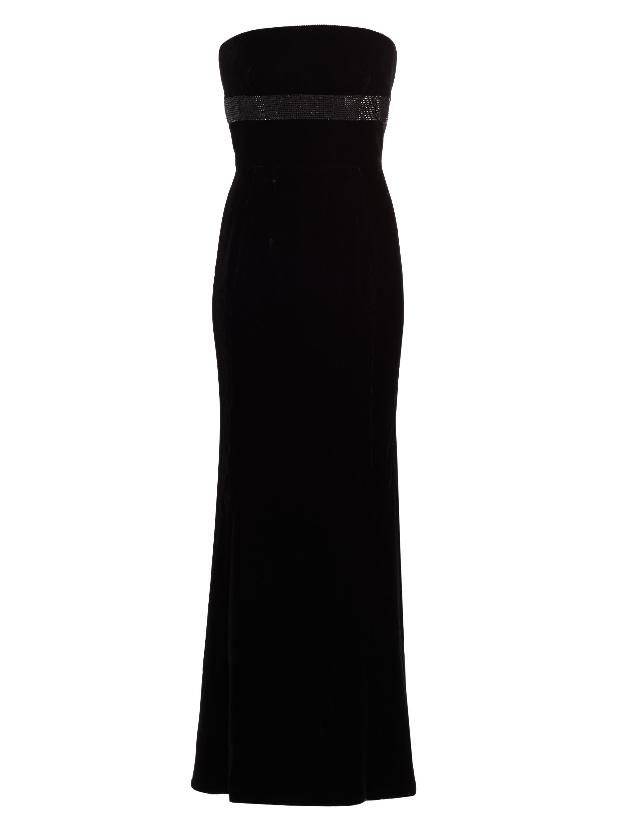 Giorgio Armani Crystal-Embellished Velvet Strapless Gown | Saks