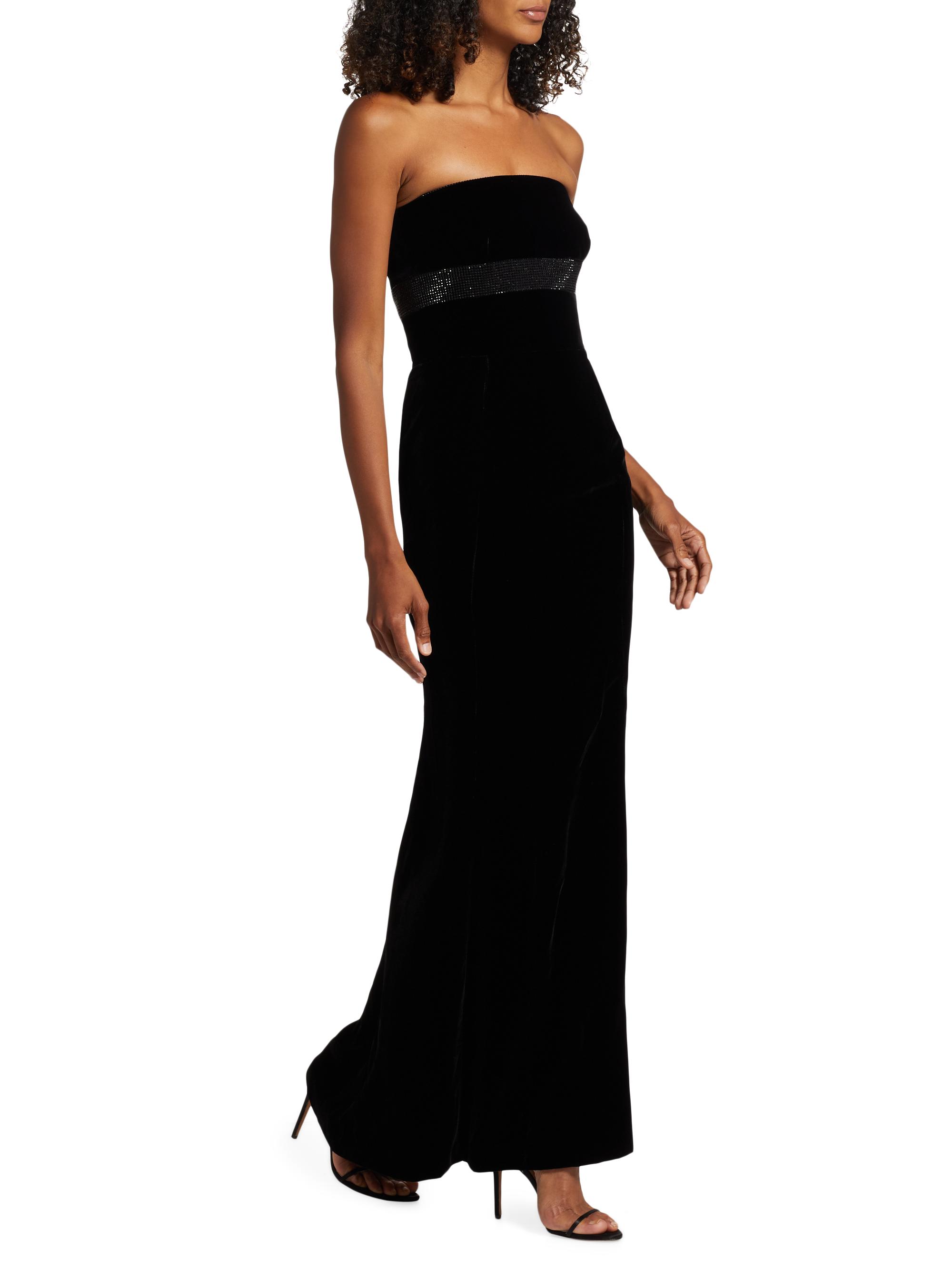 美品GIORGIO ARMANI 黒ベルベット メリージェーン 37 1/2 Giorgio Armani Crystal-Embellished Velvet Strapless Gown | Saks