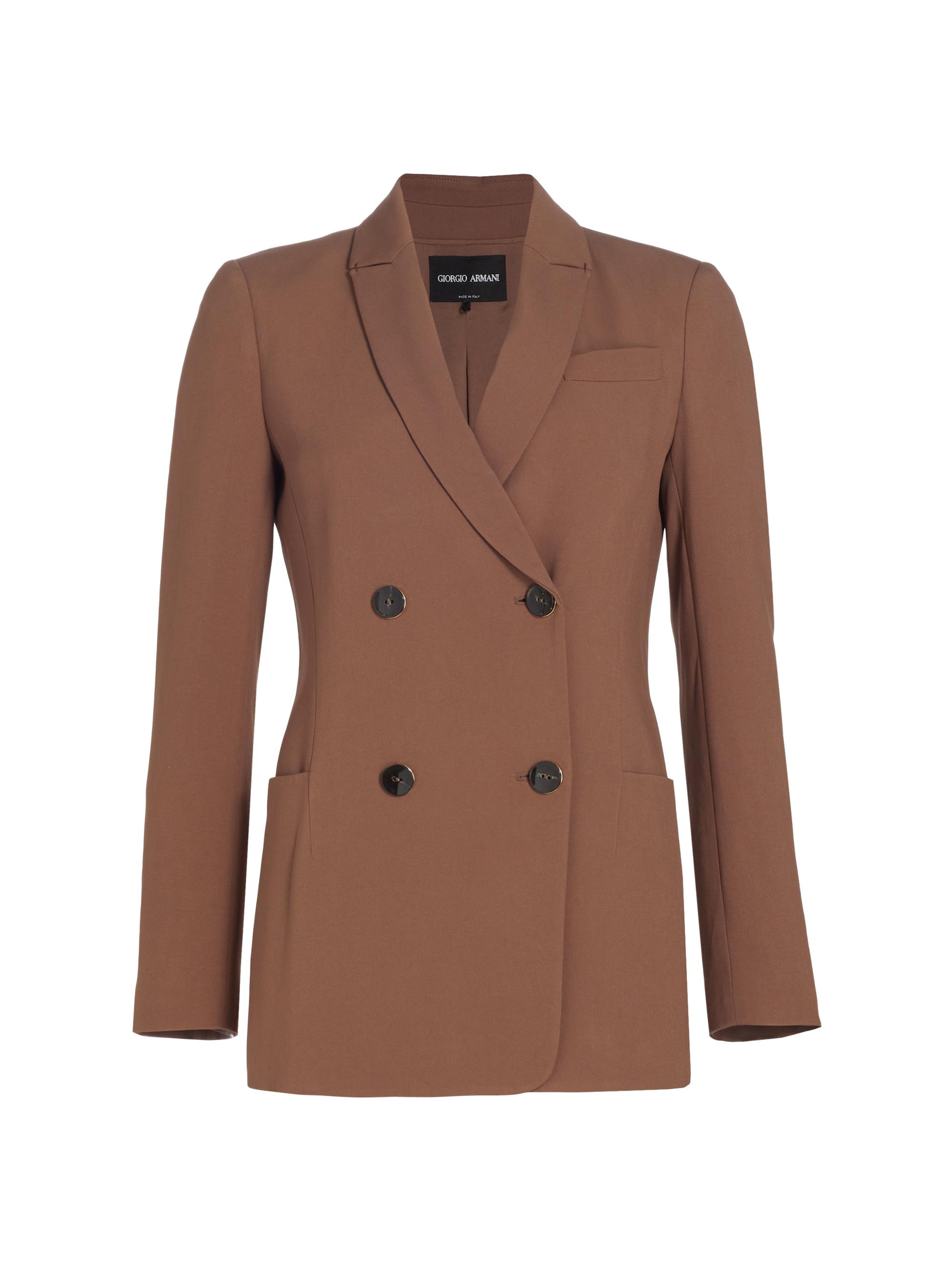 Giorgio Armani Women's Double-Breasted Cady Jacket - Light Brown
