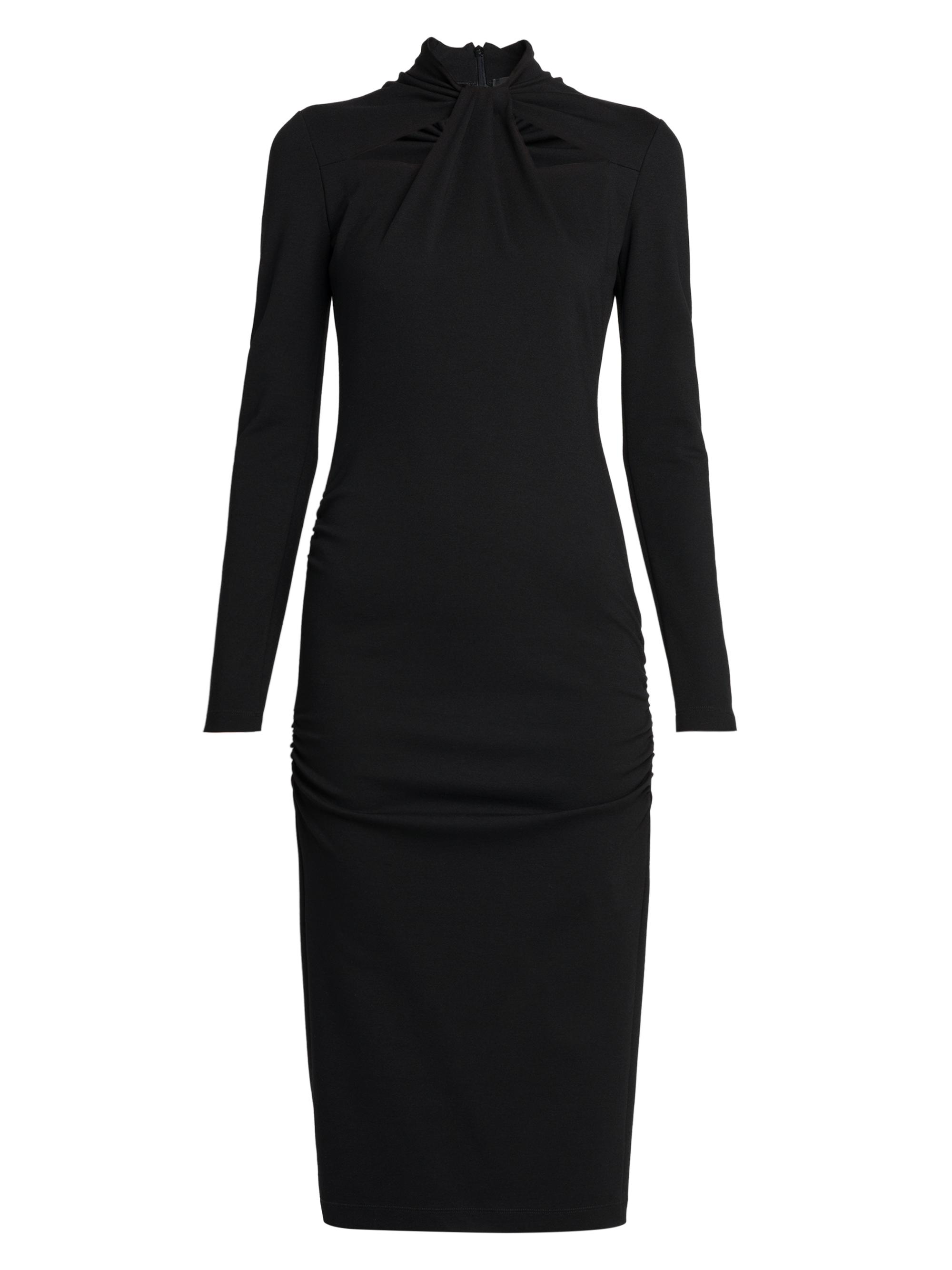 Giorgio Armani Women's Tie-Neck Jersey Midi-Dress - Black