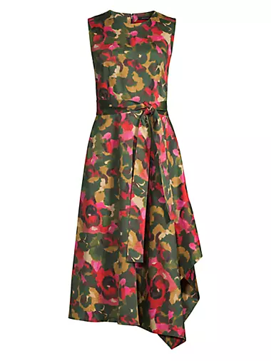 Floral Asymmetrical Midi-Dress